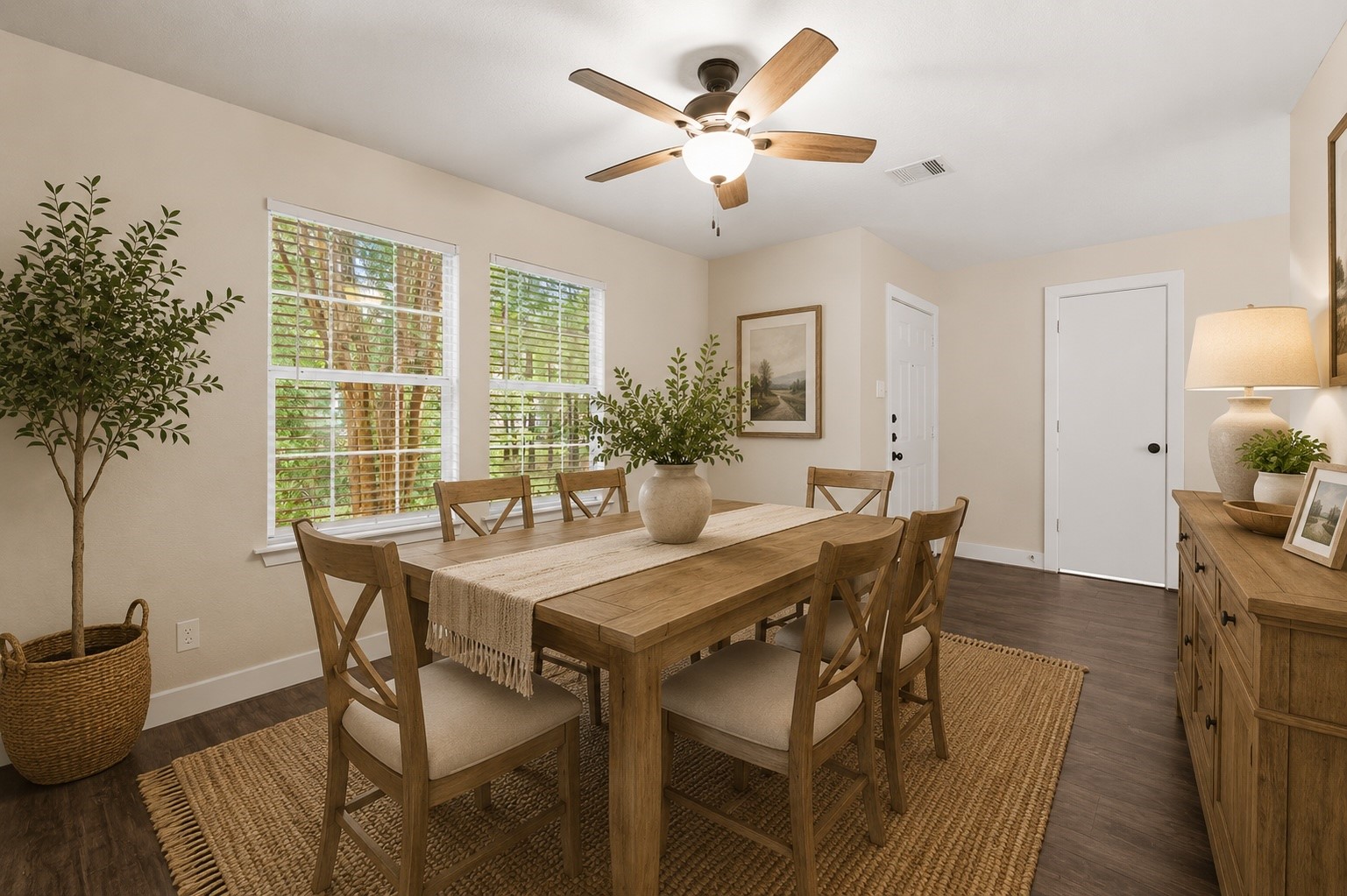 Another view the virtually staged dining room.