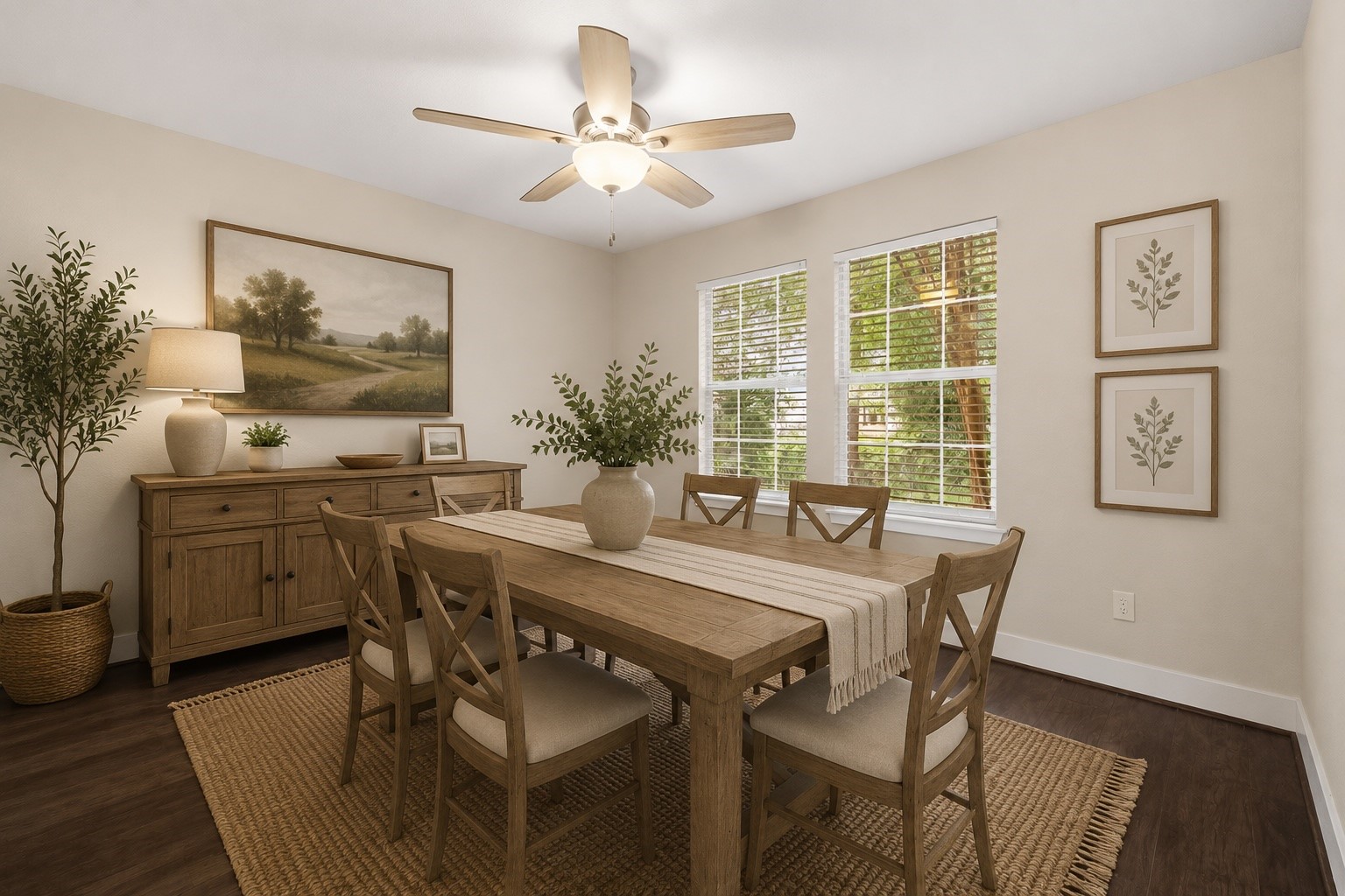 Flex room virtually staged for a perfect dining room idea. Flex room virtually staged for a perfect dining room idea.