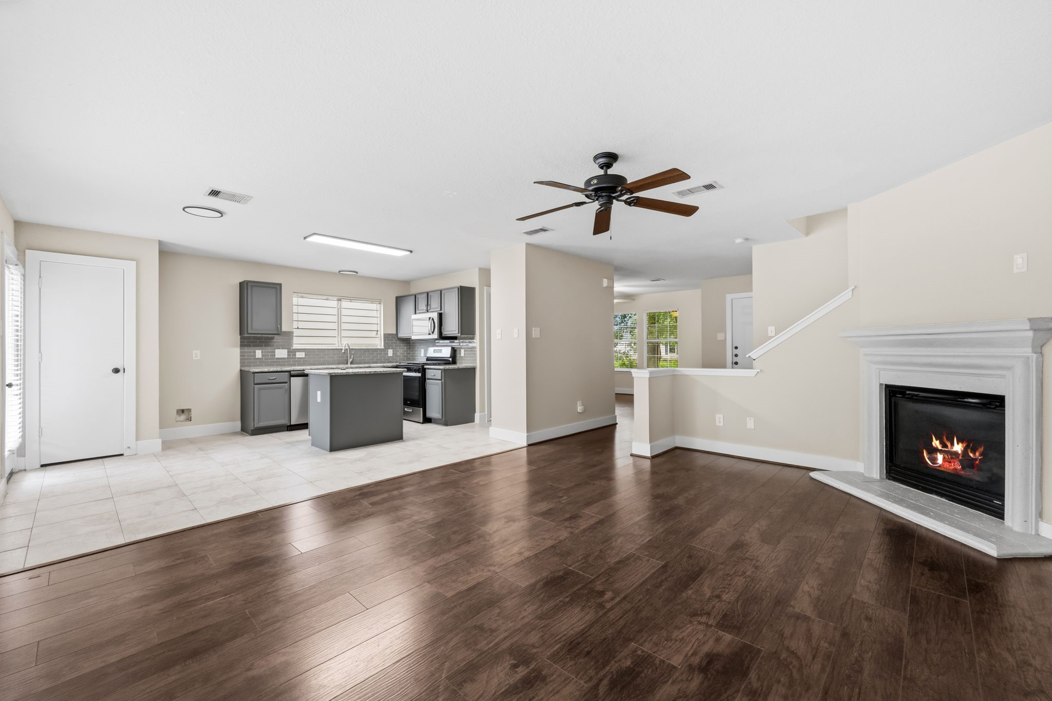 Kitchen is open to the living area.