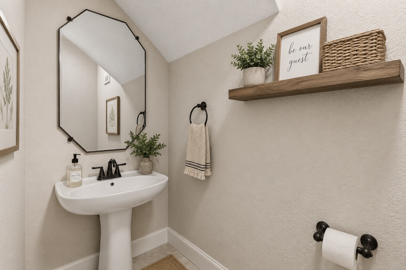 Half bath/powder room virtually staged Half bath/powder room virtually staged