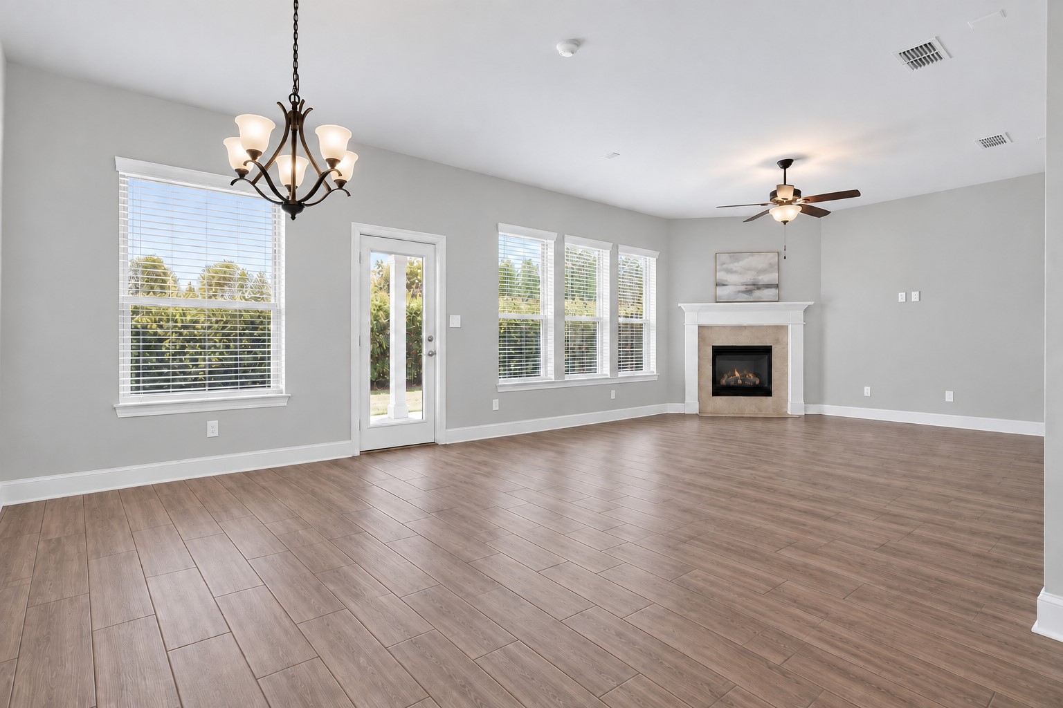 Spacious dining area and family room.