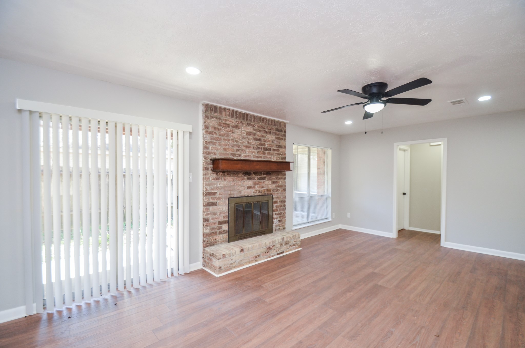 wood-burning fireplace