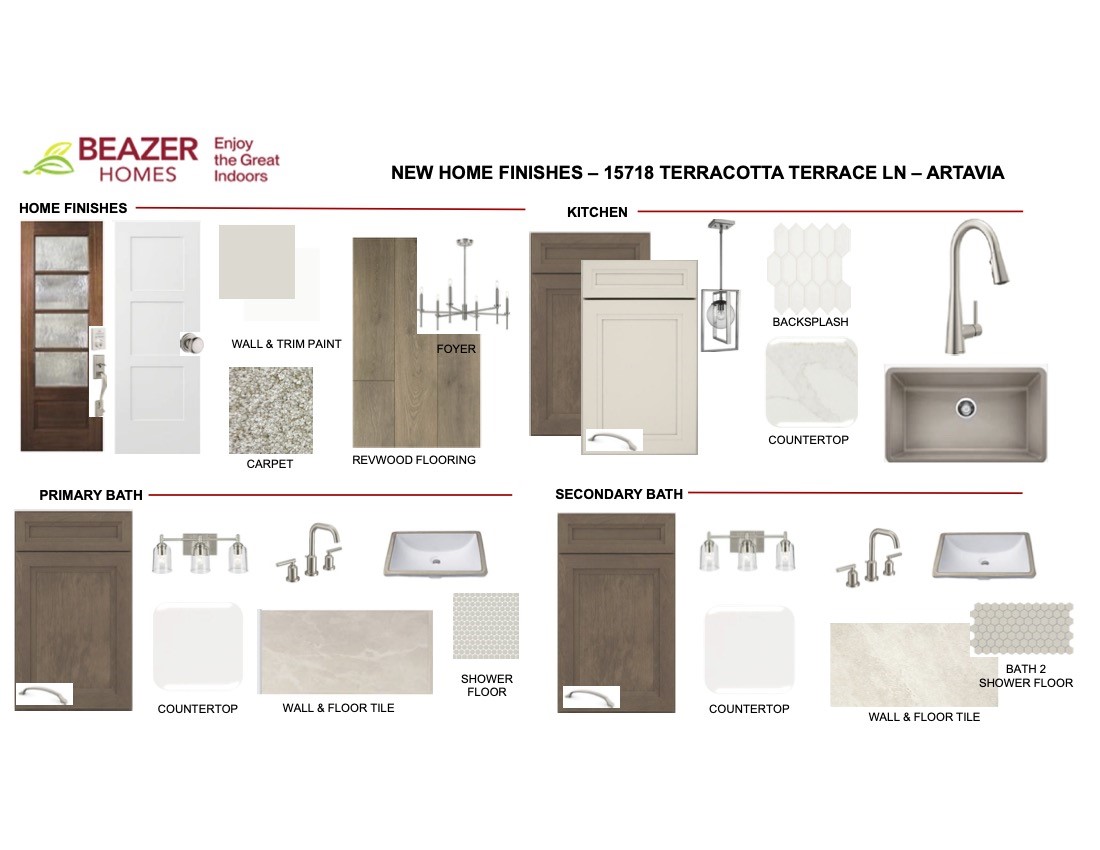Design Finishes for 15718 Terracotta Terrace.