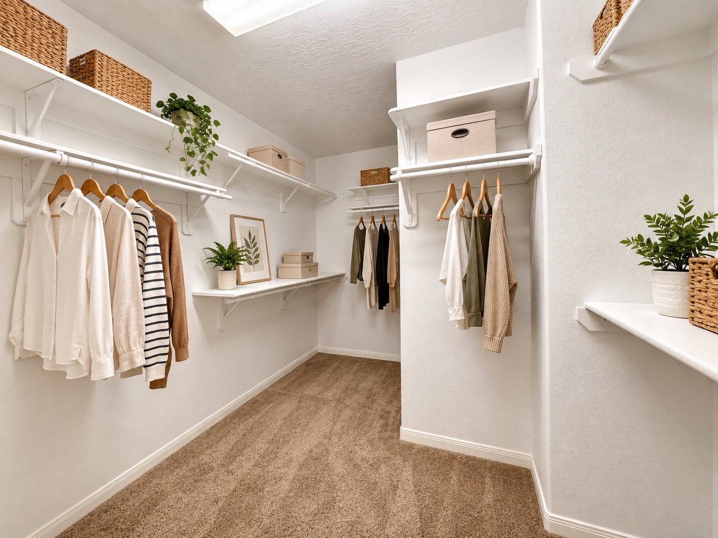 Virtually Staged Walk-in Closet.