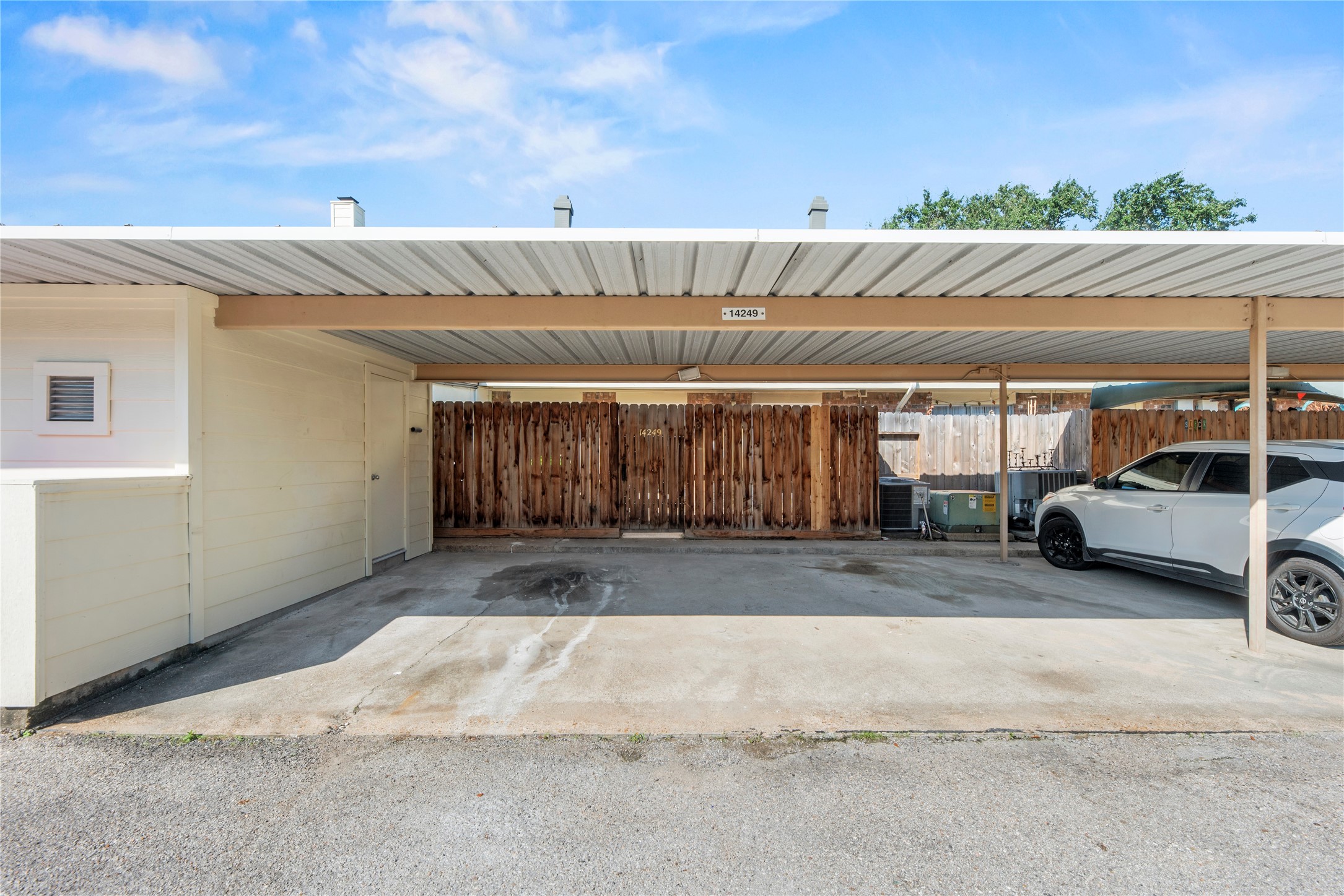 Two car garage shed with storage area