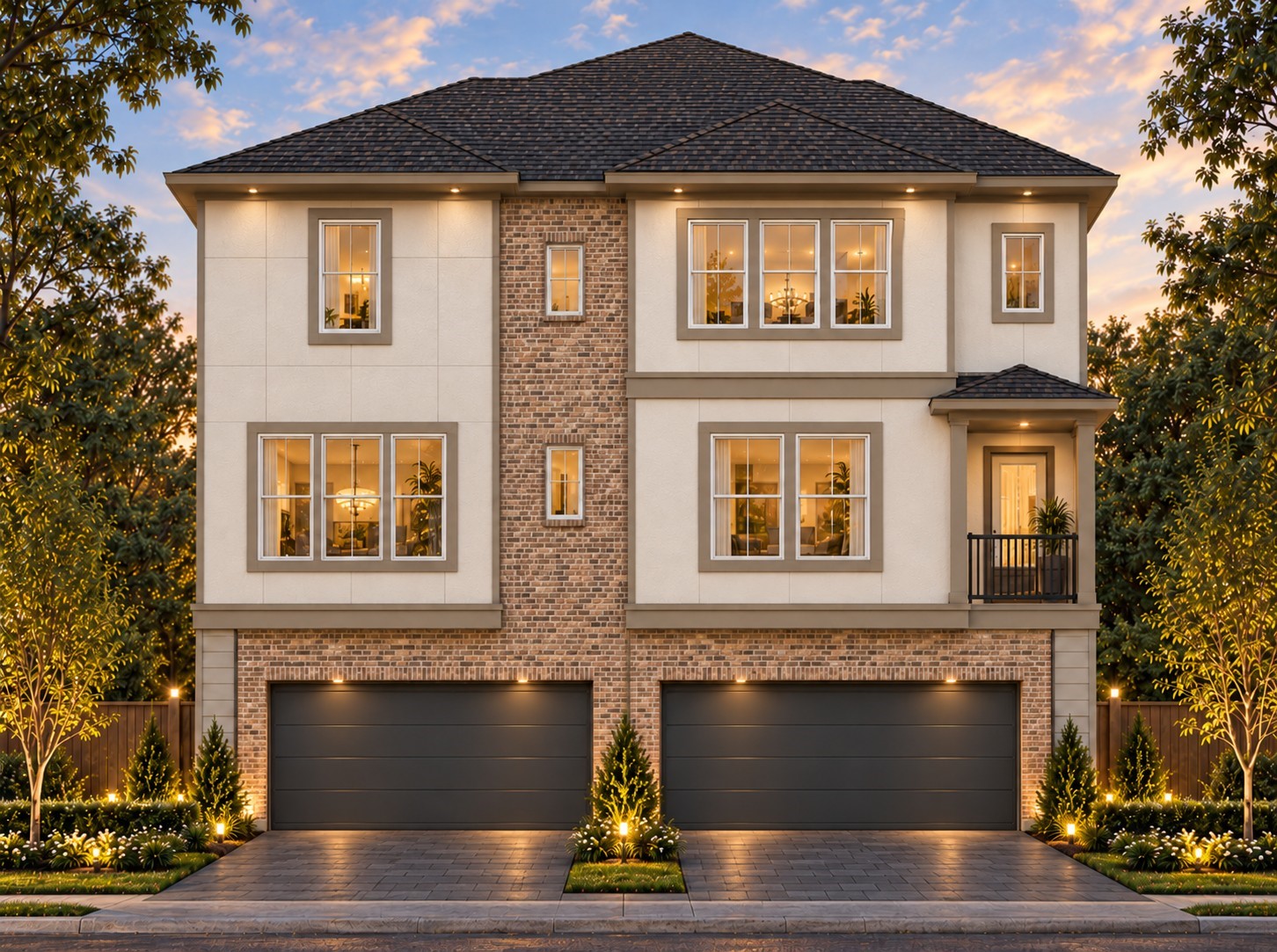 Rendering of 4522 Yoakum which will be the left sided residence.