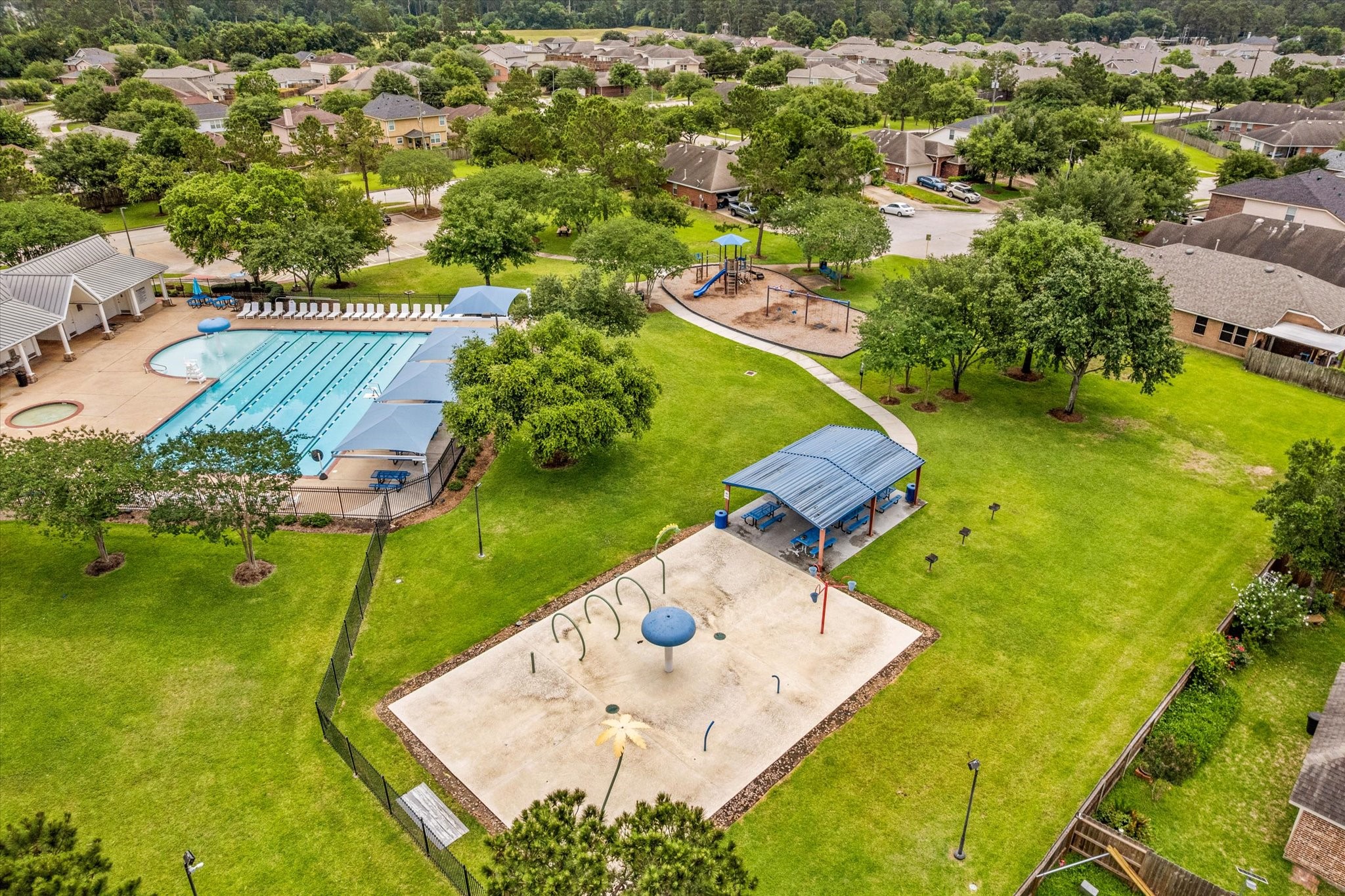 Pool and splash pad