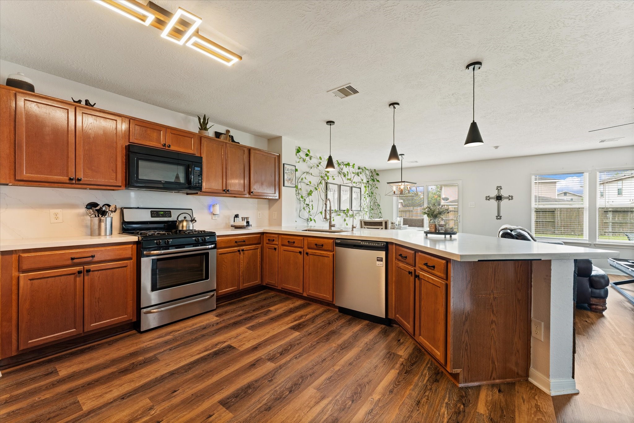 Kitchen with abundant cabinet storage