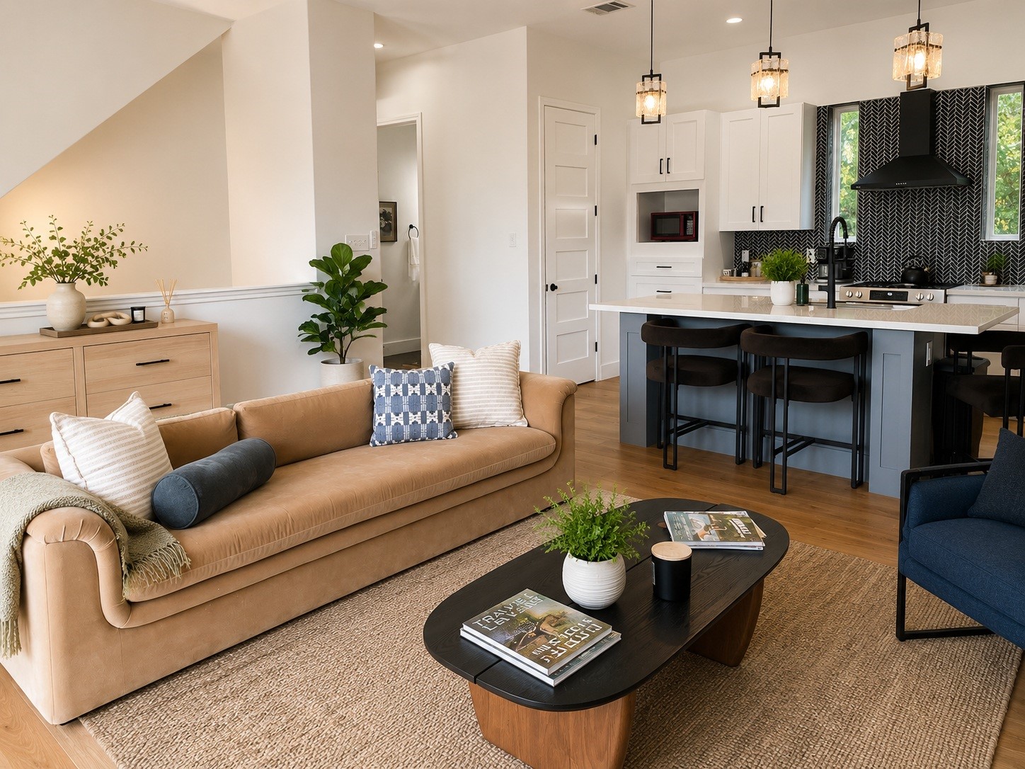 Open concept entertainment area Open concept entertainment area