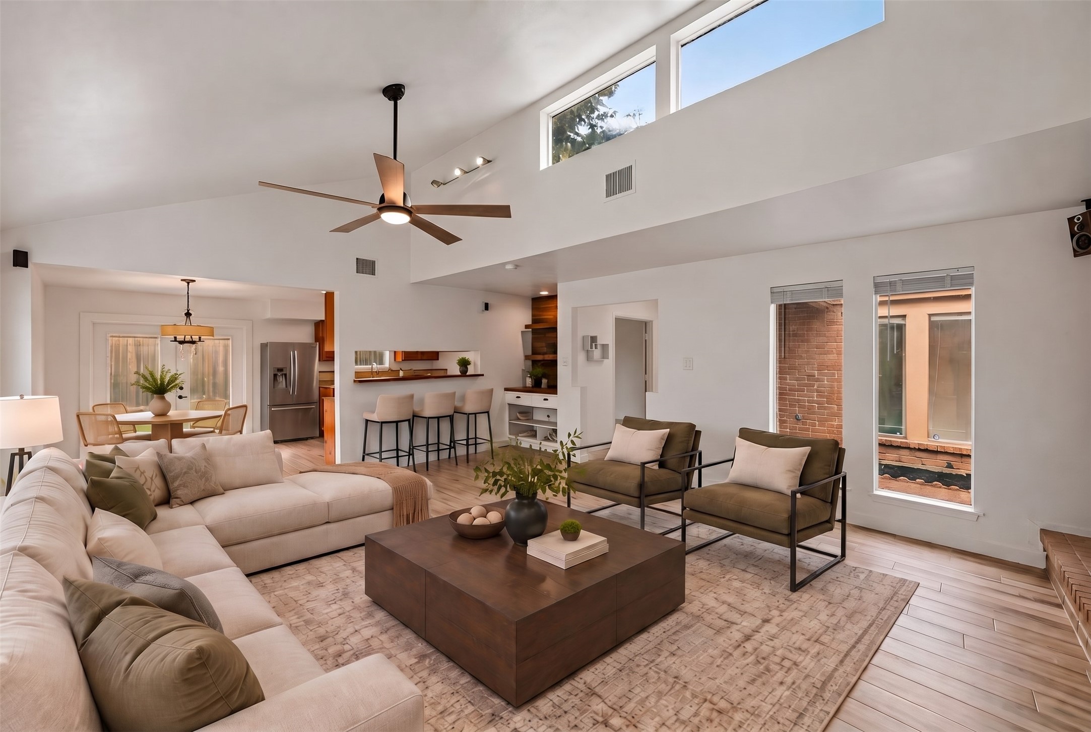 Virtually Staged: Designed for warmth and effortless hospitality, this spacious great room blends architectural character with modern comfort. Virtually Staged: Designed for warmth and effortless hospitality, this spacious great room blends architectural character with modern comfort.