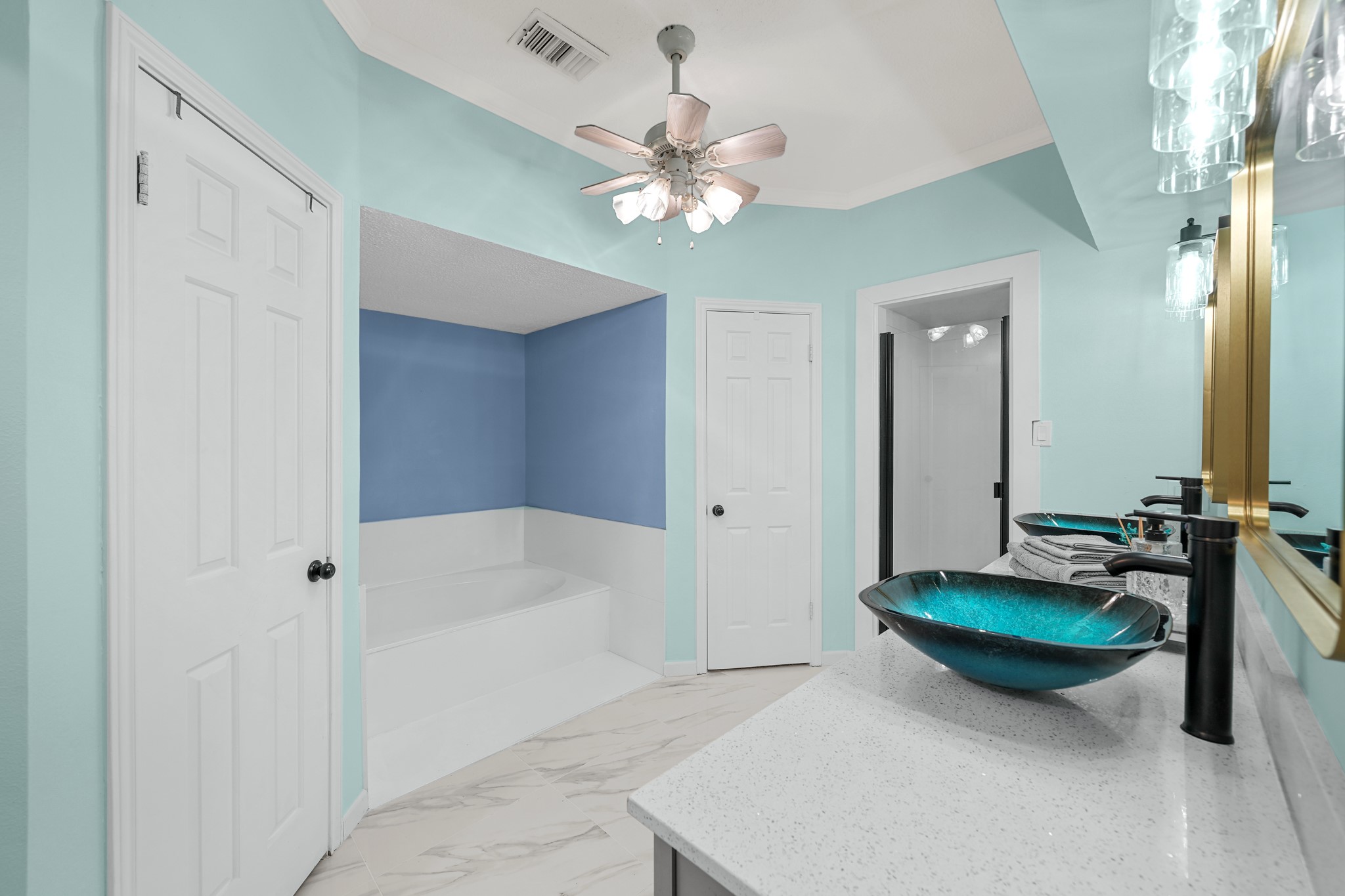 Primary bath tub and shower