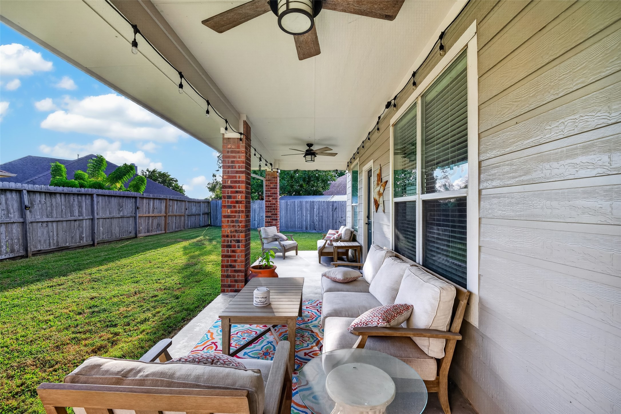 Shaded patio made for slow evenings outdoors.