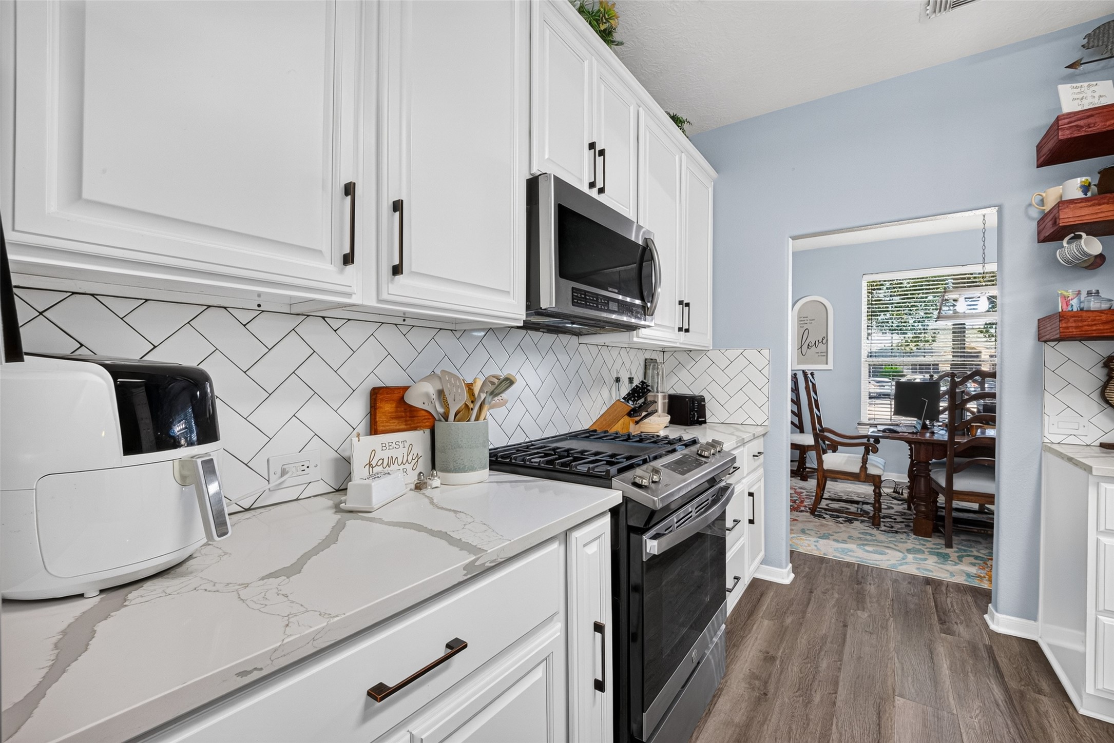 Efficient kitchen layout with everything within easy reach.