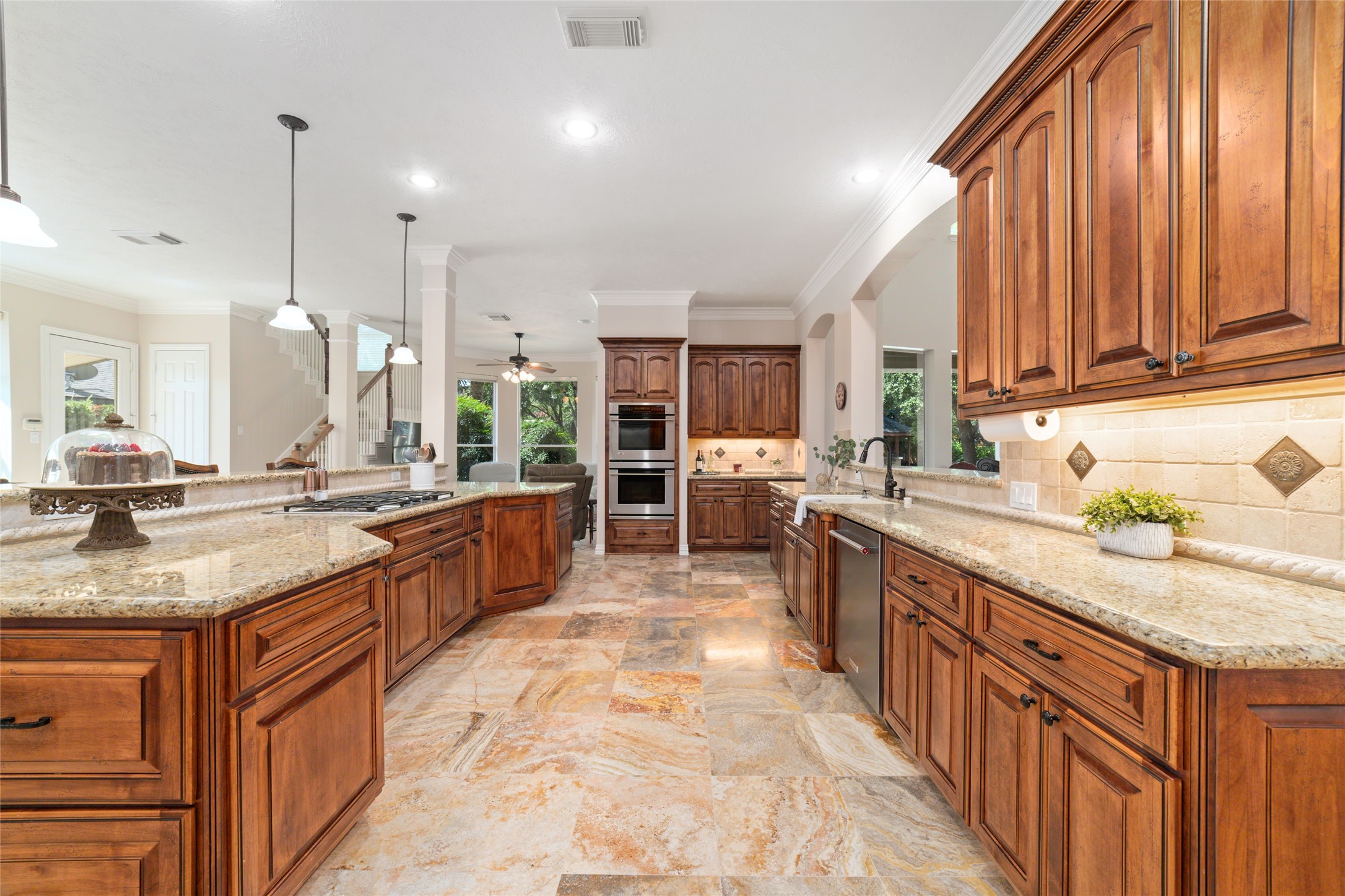 The open layout is ideal for both cooking and entertaining.