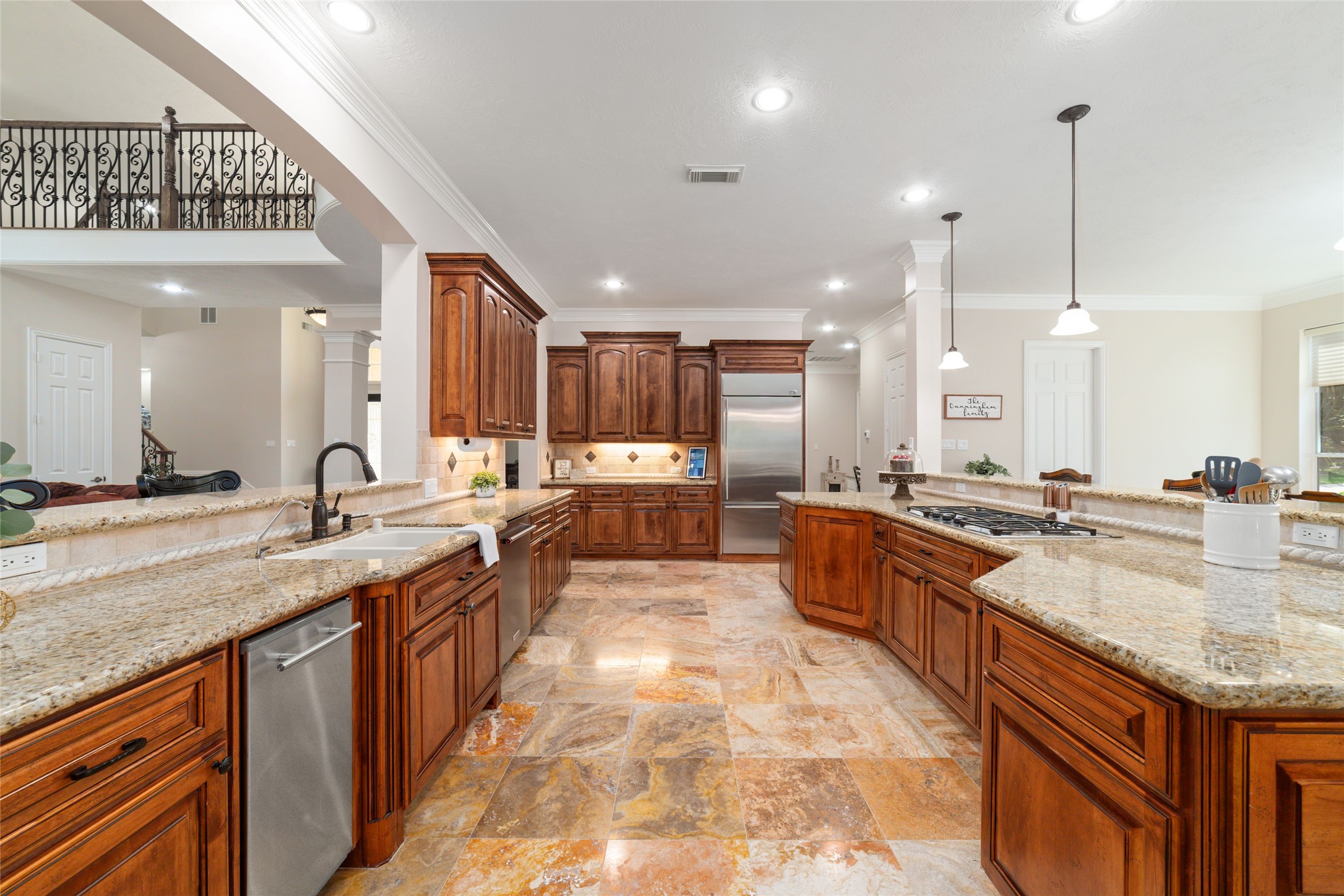 Plenty of counter space and cabinets.