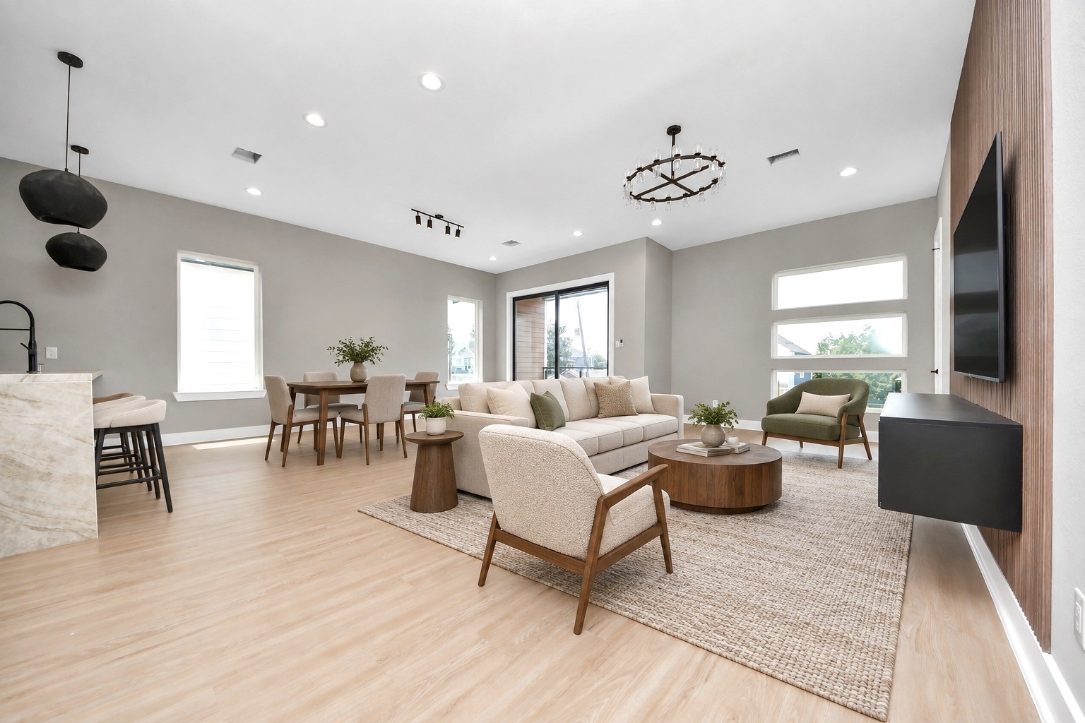 Unit Cs light-filled open concept brings the living, dining and kitchen areas together beautifully. Unit Cs light-filled open concept brings the living, dining and kitchen areas together beautifully.