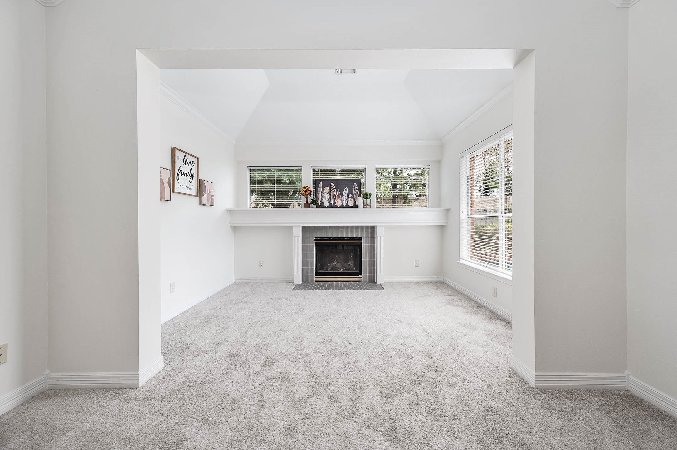 Primary bedroom with fireplace