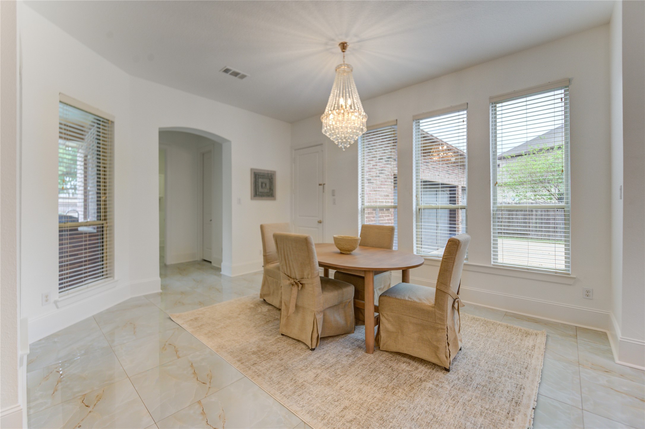A breakfast dining area conveniently situated off the kitchen