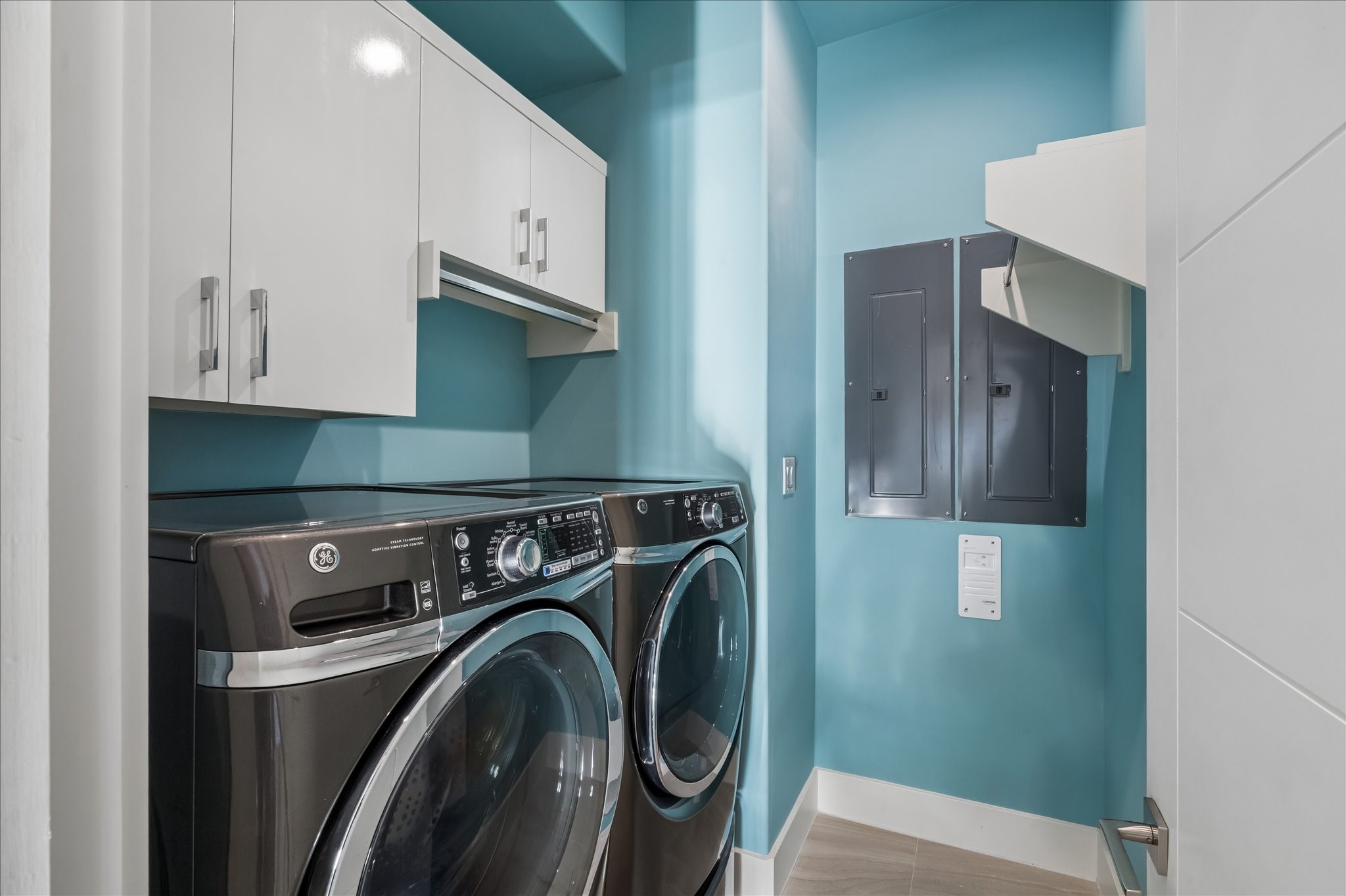 Conveniently located first-floor laundry area positioned near the primary suite