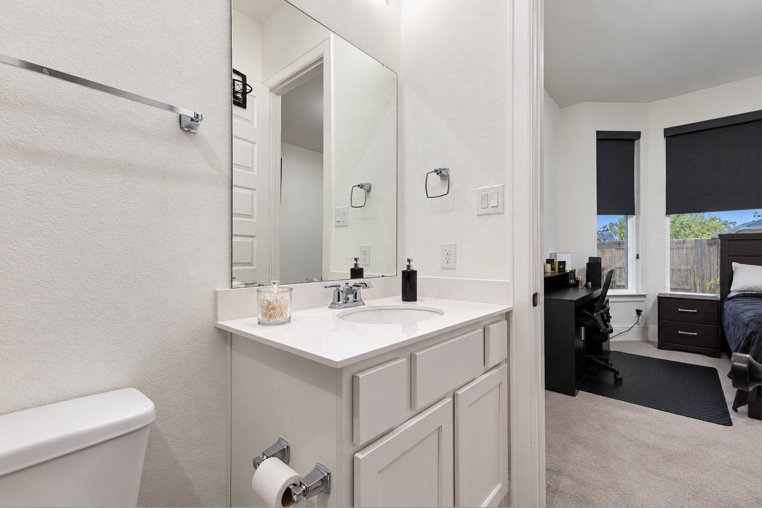 In suite bathroom for privacy and comfort.