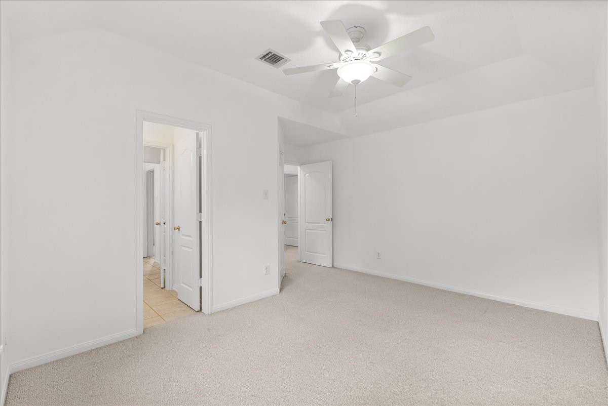 Good sized secondary bedroom with an attached Jack and Jill bathroom.
