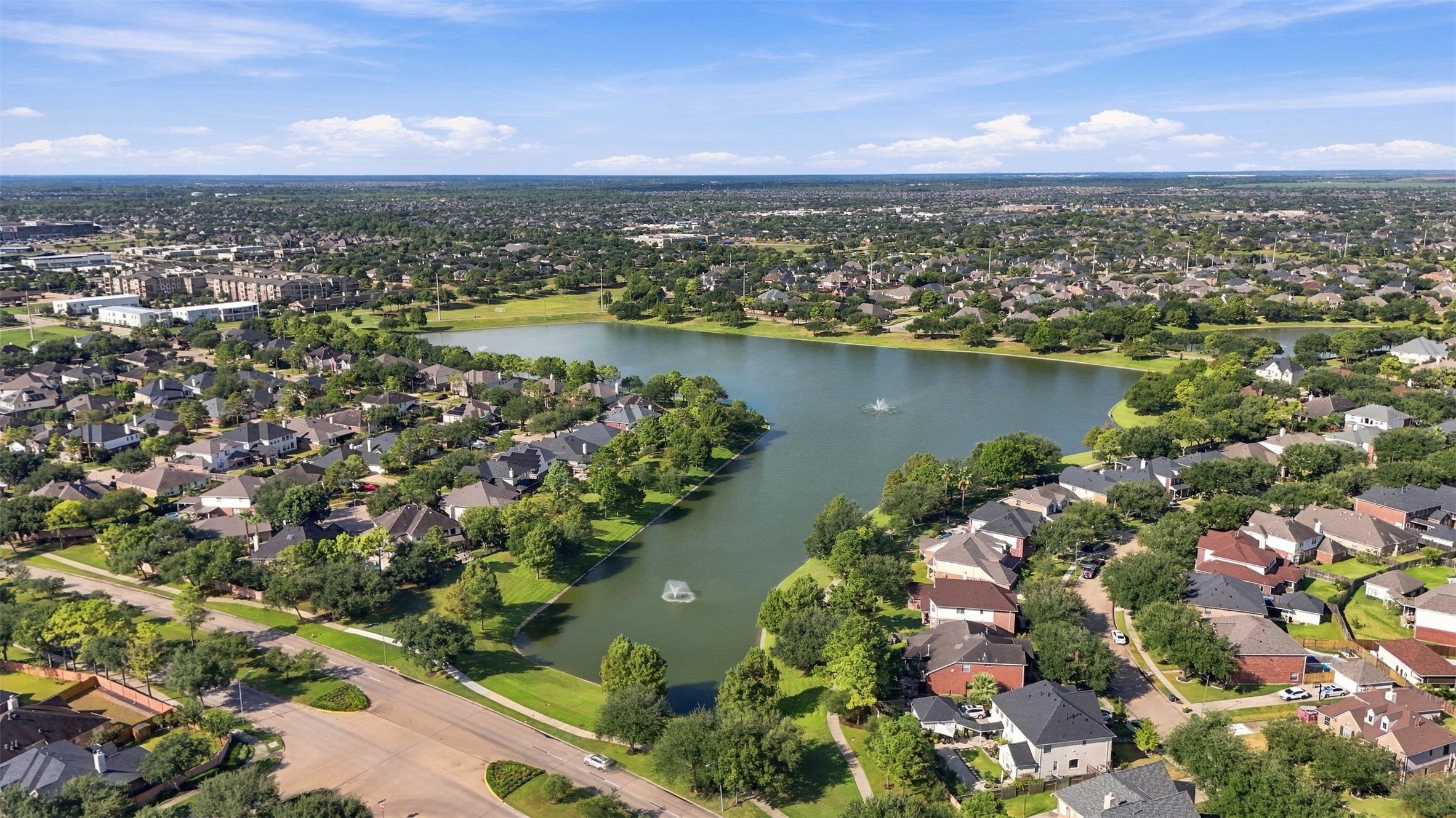 Shadow Creek Ranch boasts 19 scenic lakes, ideal for enjoying a morning jog just steps from your doorstep.
