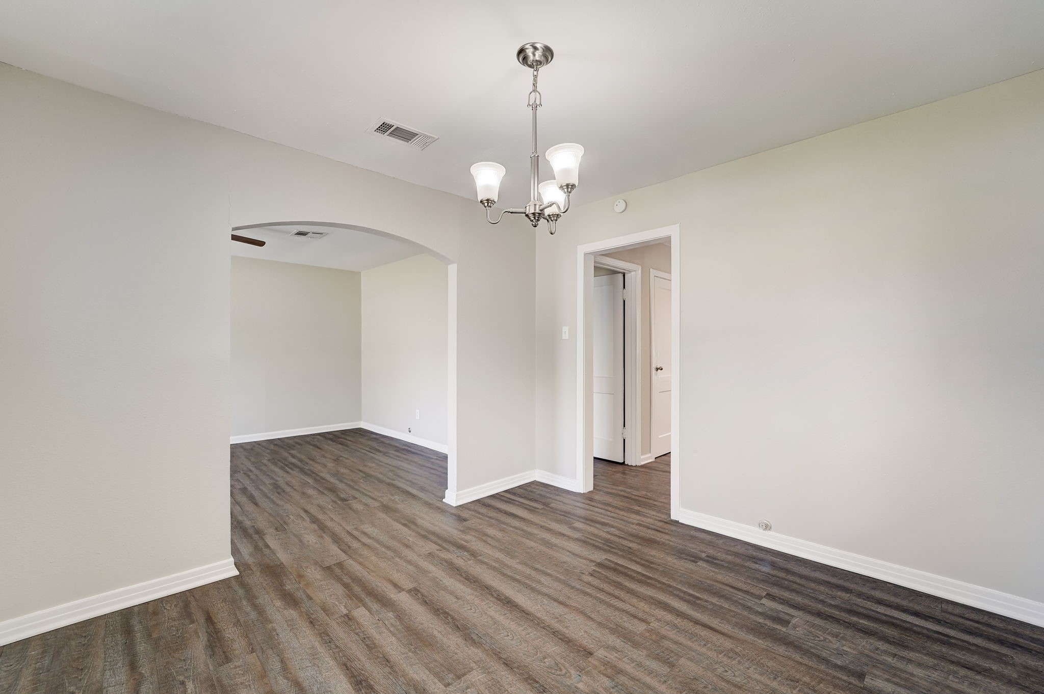 Spacious dining area that opens to the living room and kitchen.