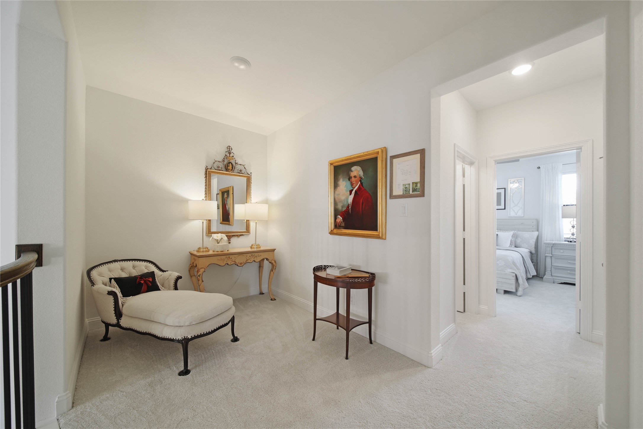 The hallway alcove is the perfect spot to create a study nook or a dedicated space for crafts and hobbies.