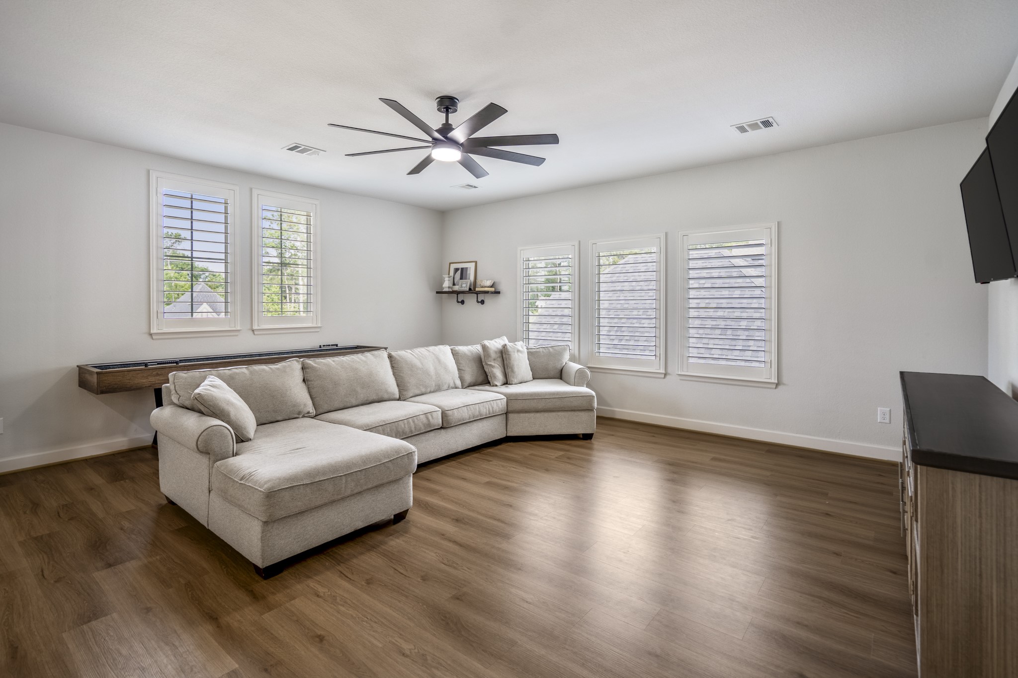 Ideal for a flex space, and with upgrades that continue, the plantation shutters are included on the 2nd level.