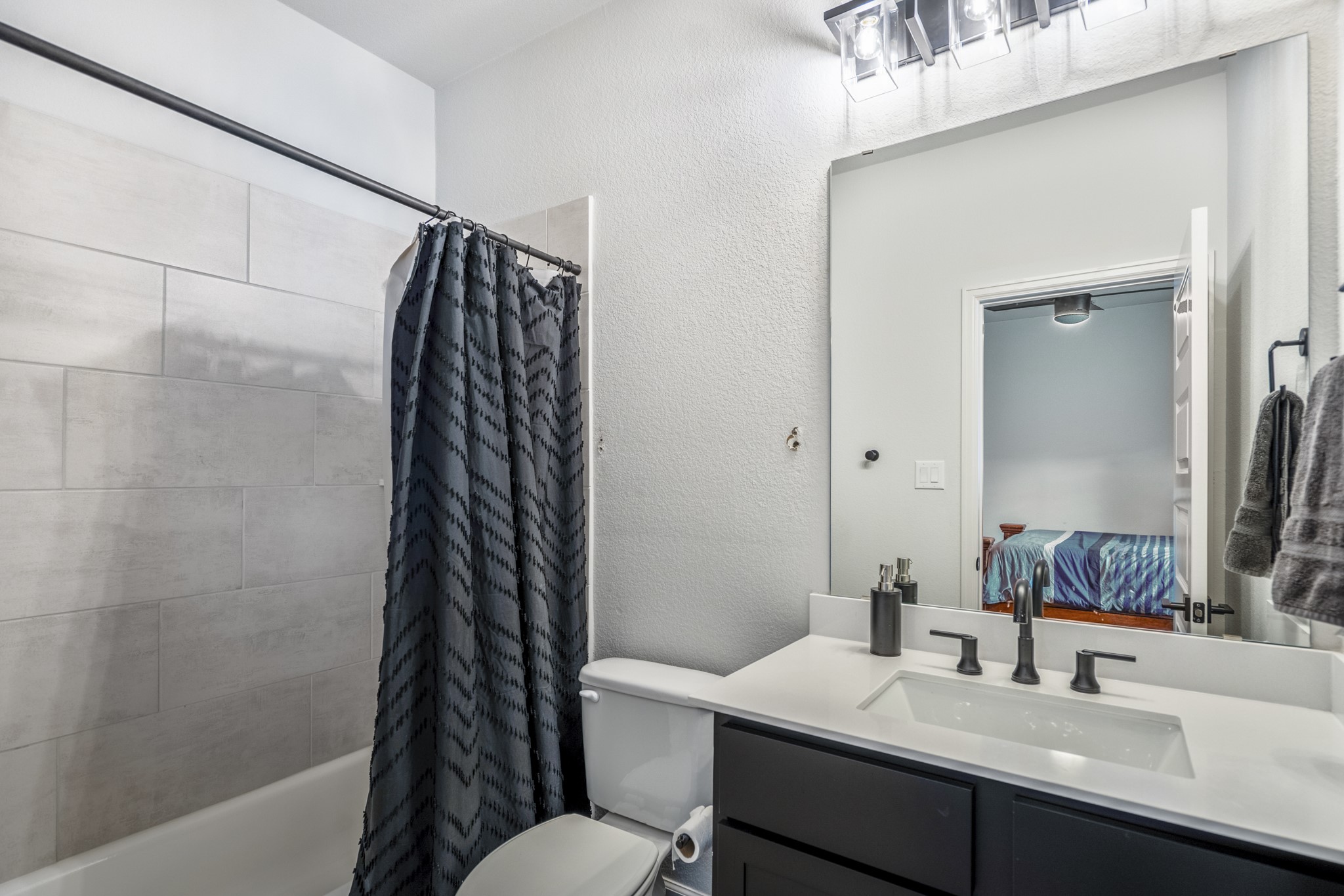 Full bathroom of the guest suite featured here.