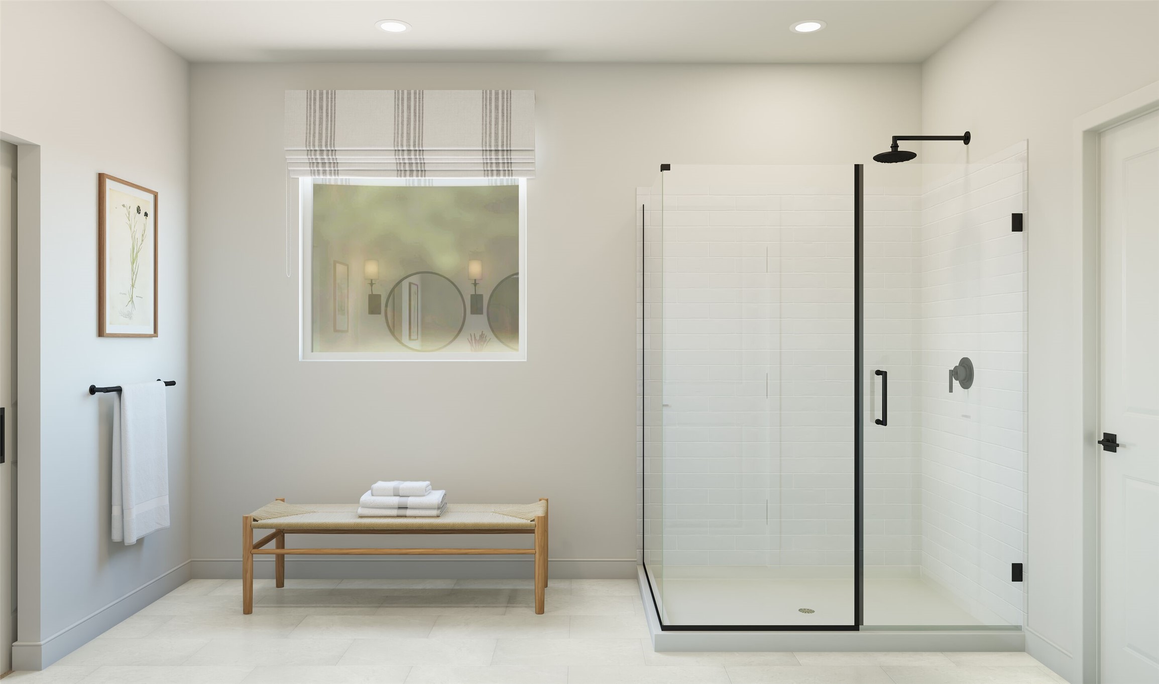 Serene primary bath (*Artist rendering used for illustration purposes only. Colors/finishes may differ from the ones currently selected in the home.)