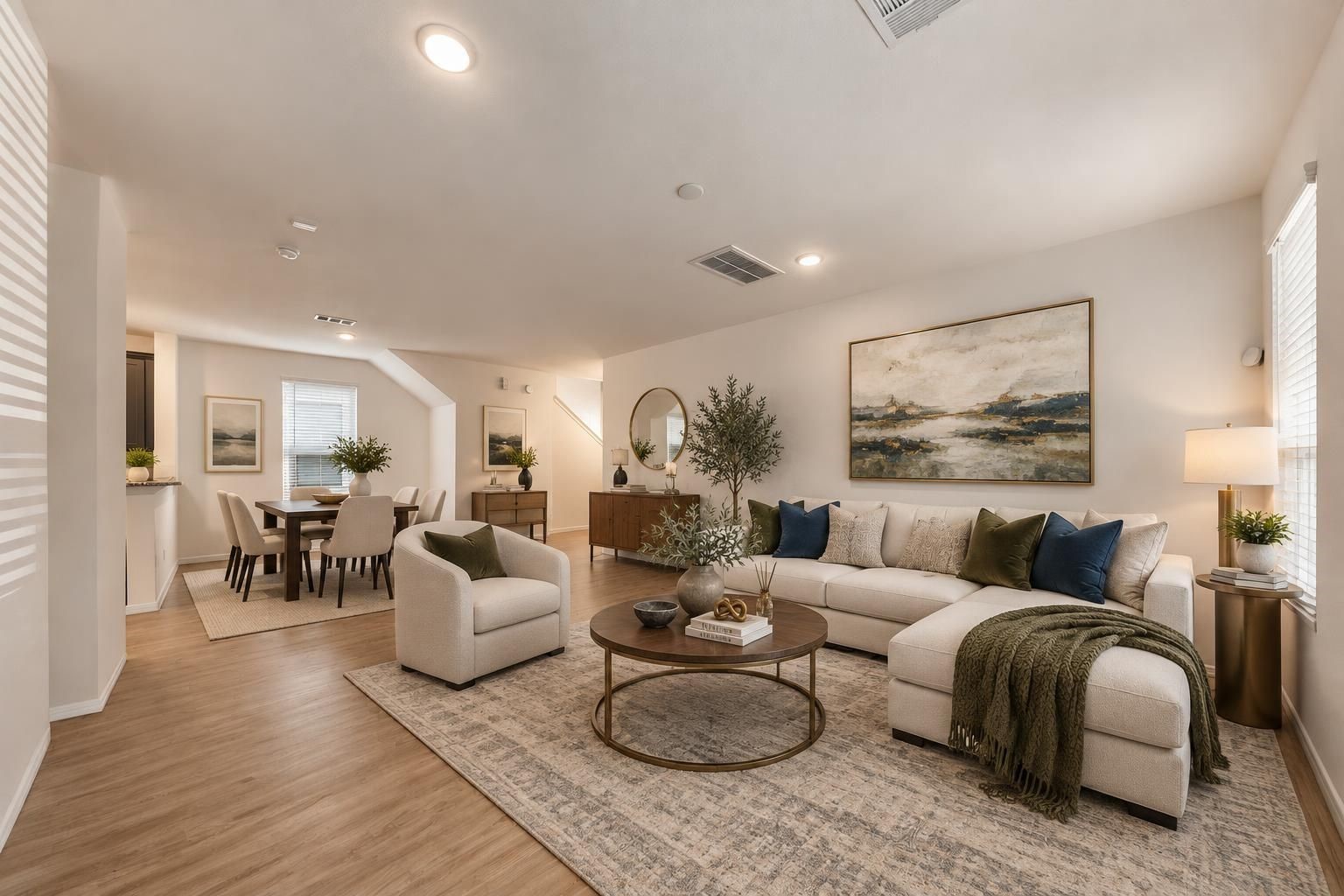 Living and dining room (Virtually staged) Living and dining room (Virtually staged)
