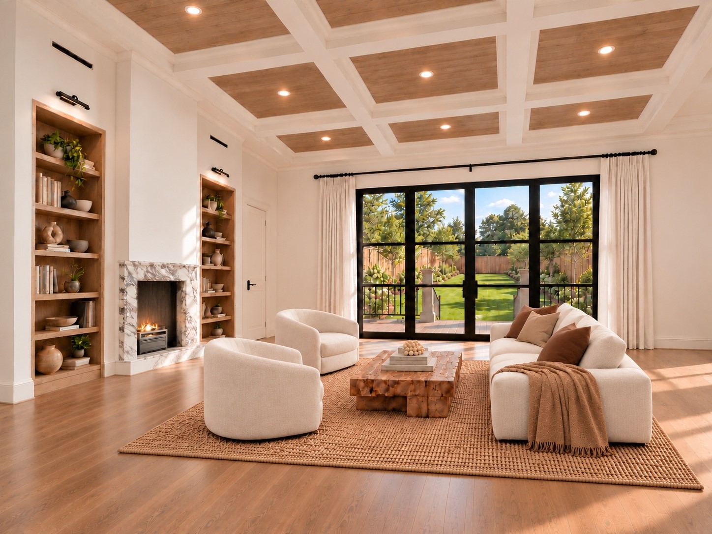 A grand living space designed for comfort and connection. With its generous dimensions, this room is perfect for cozy nights in or hosting guests. Ample seating and natural light create a warm and inviting ambiance that serves as the centerpiece of the home. - This is a conceptual rendering - The property is currently under construction, estimated completion March 2027. Design, materials and finishes are illustrative and subject to change. Visit our staged home at 1002 E. 25th Street.