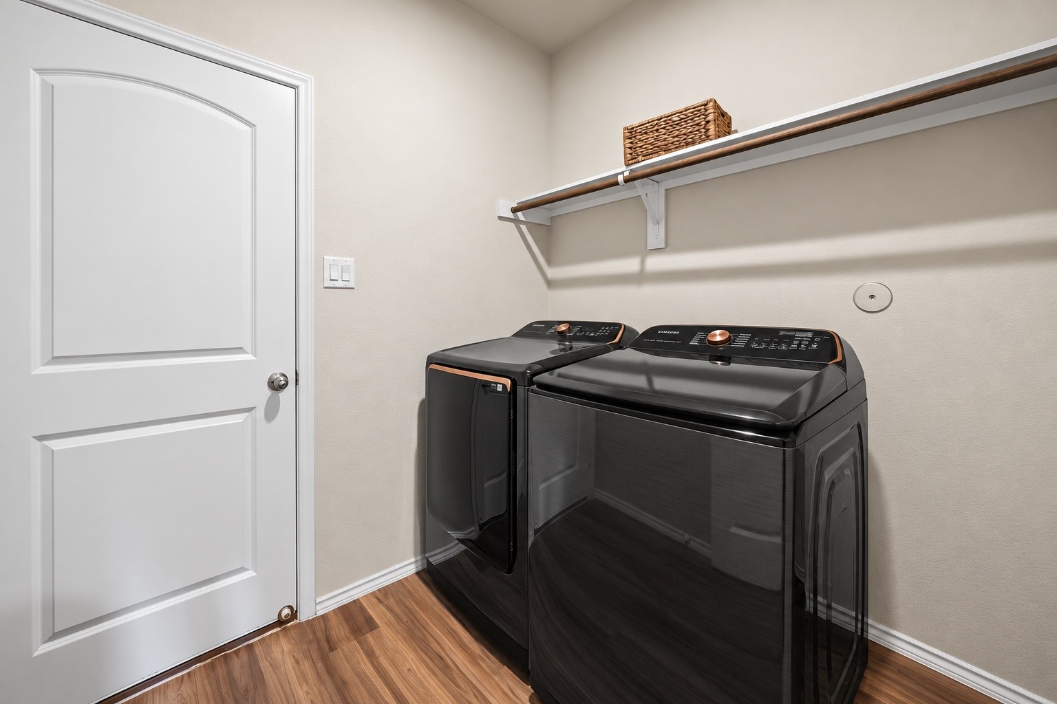 Convenient indoor utility room with a dedicated space for laundry, making everyday chores a little easier.

Virtually Enhanced