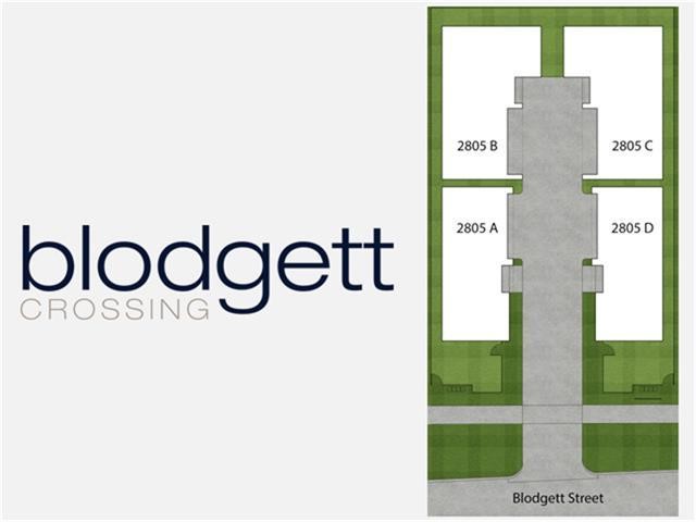 Discover Blodgett Crossing, a thoughtfully designed residential layout featuring four units2805 A, B, C, and Darranged around a central pathway for easy access and community feel.