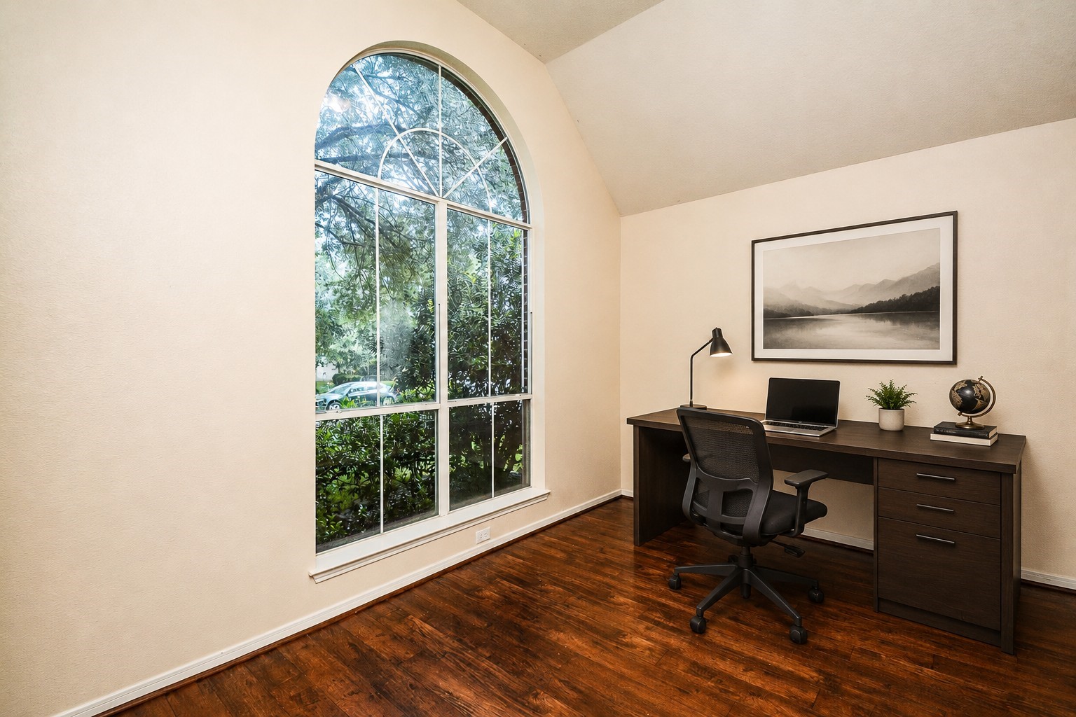 Office with large window for natural light *virtually staged* Office with large window for natural light *virtually staged*