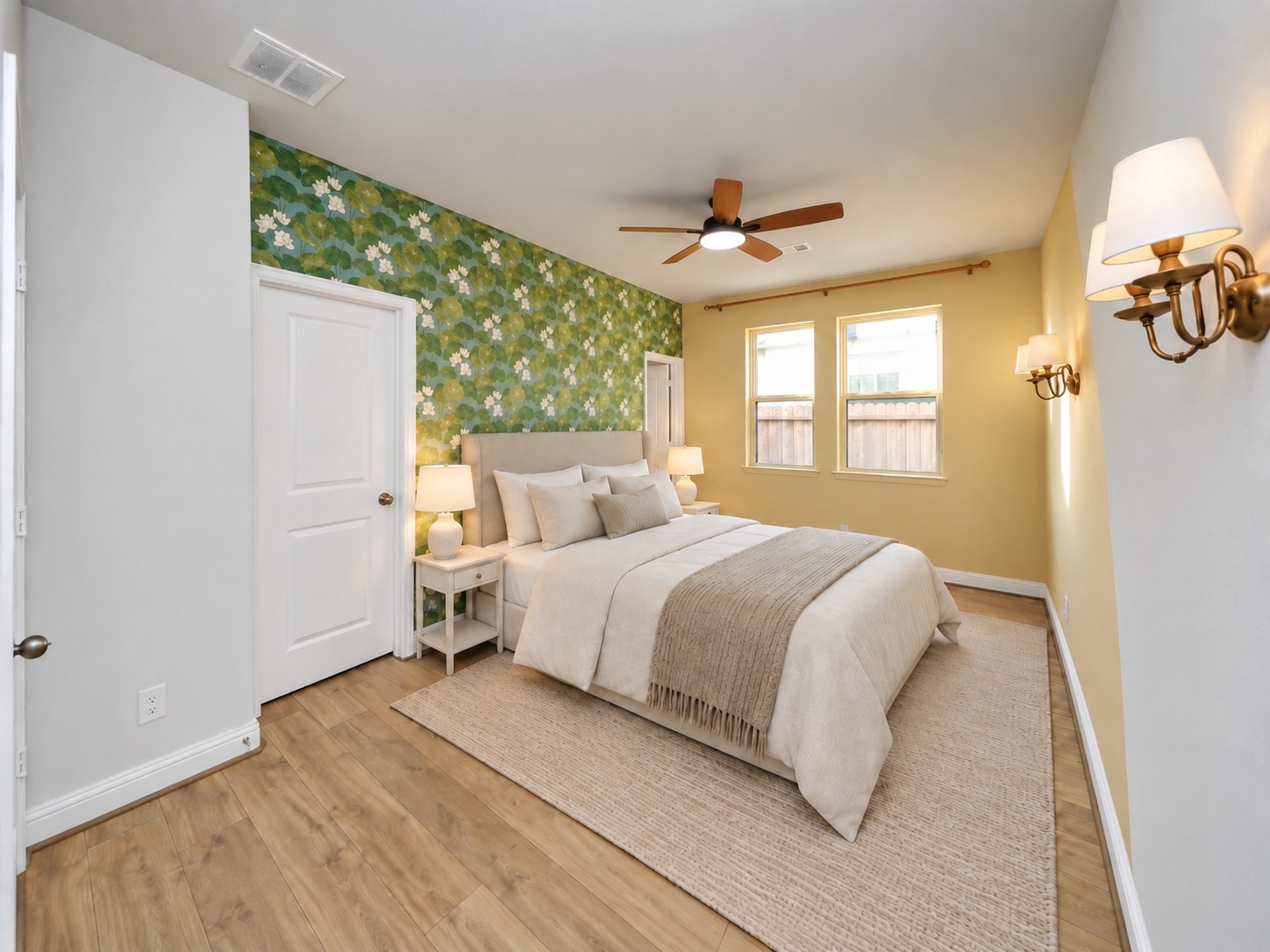Virtually staged first-floor secondary bedroom.