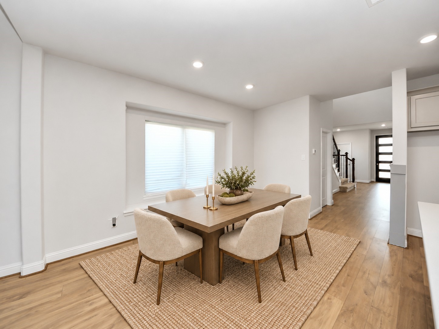 Virtually staged dining area
