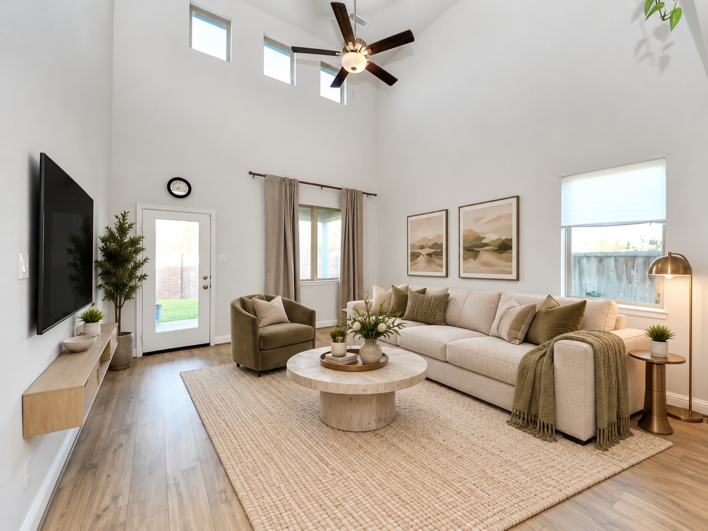 Virtually staged living room.