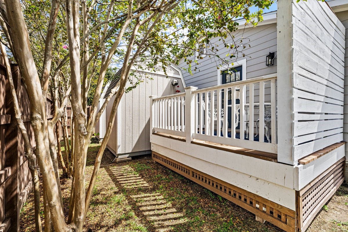Mature crepe Mrytle trees and easy to maintain landscaping