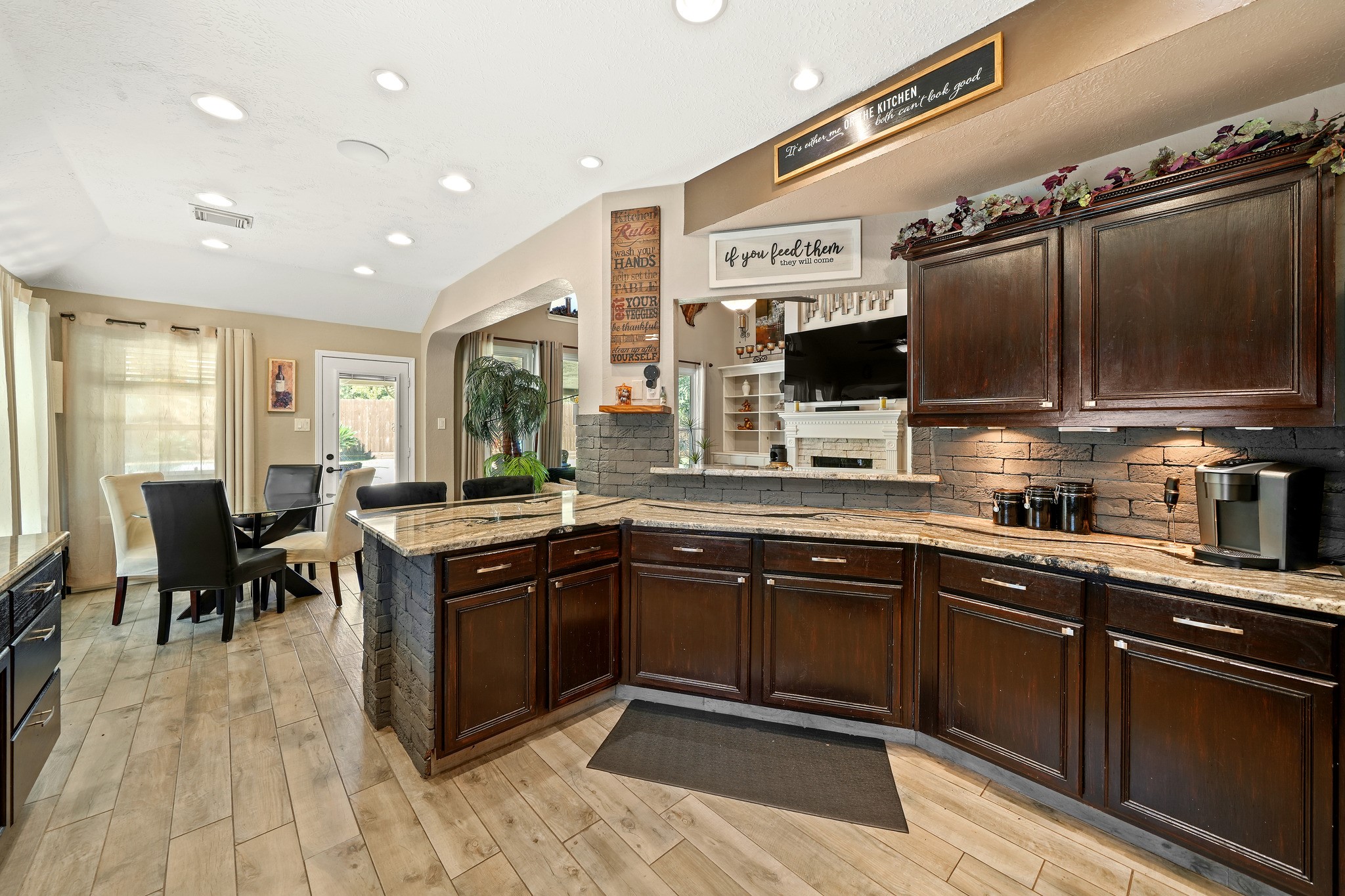 Gourmet kitchen with generous counter space.