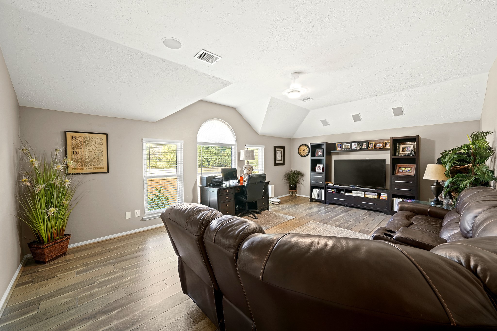 Versatile game room with ample space.