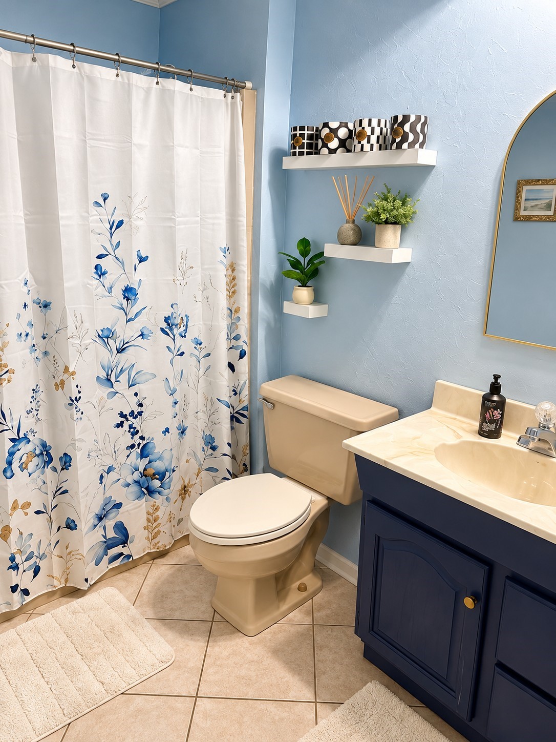 Bathroom with combo shower/tub