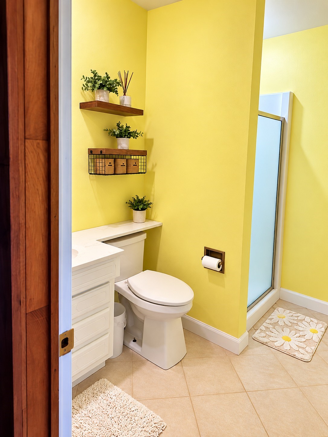 Nice bathroom with single shower and sink