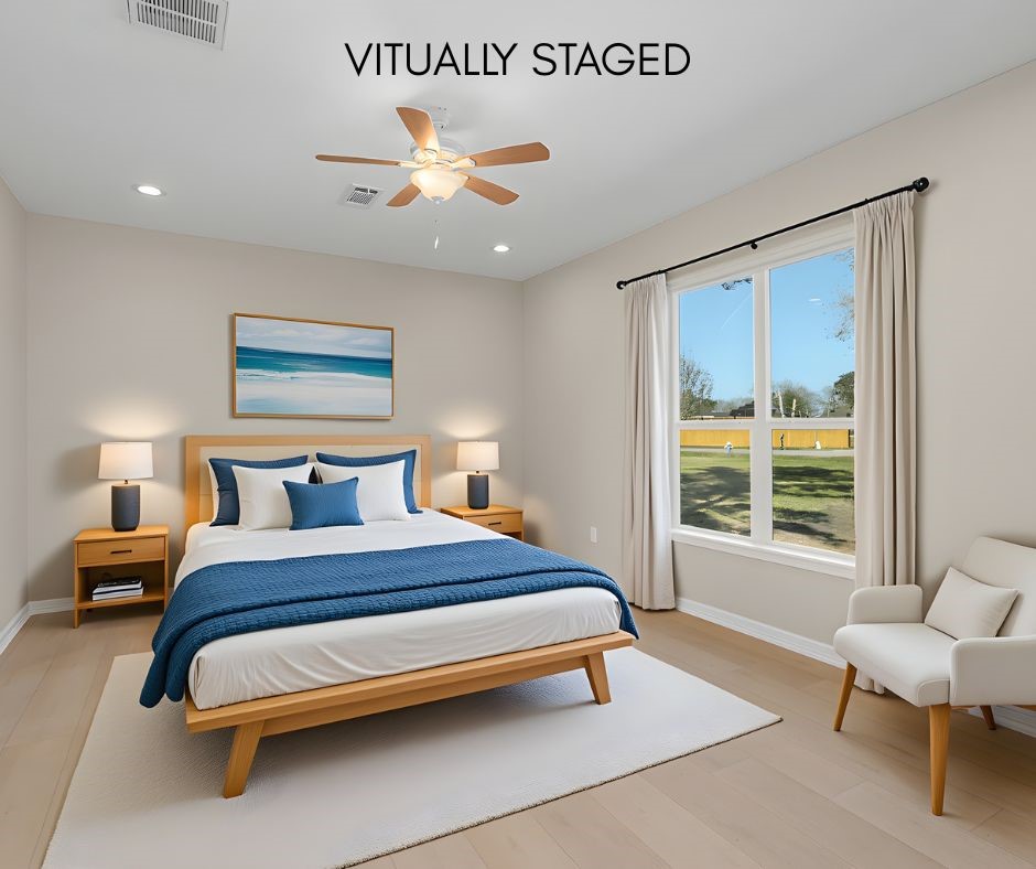 Virtually staged to highlight how this space can be furnished and enjoyed.