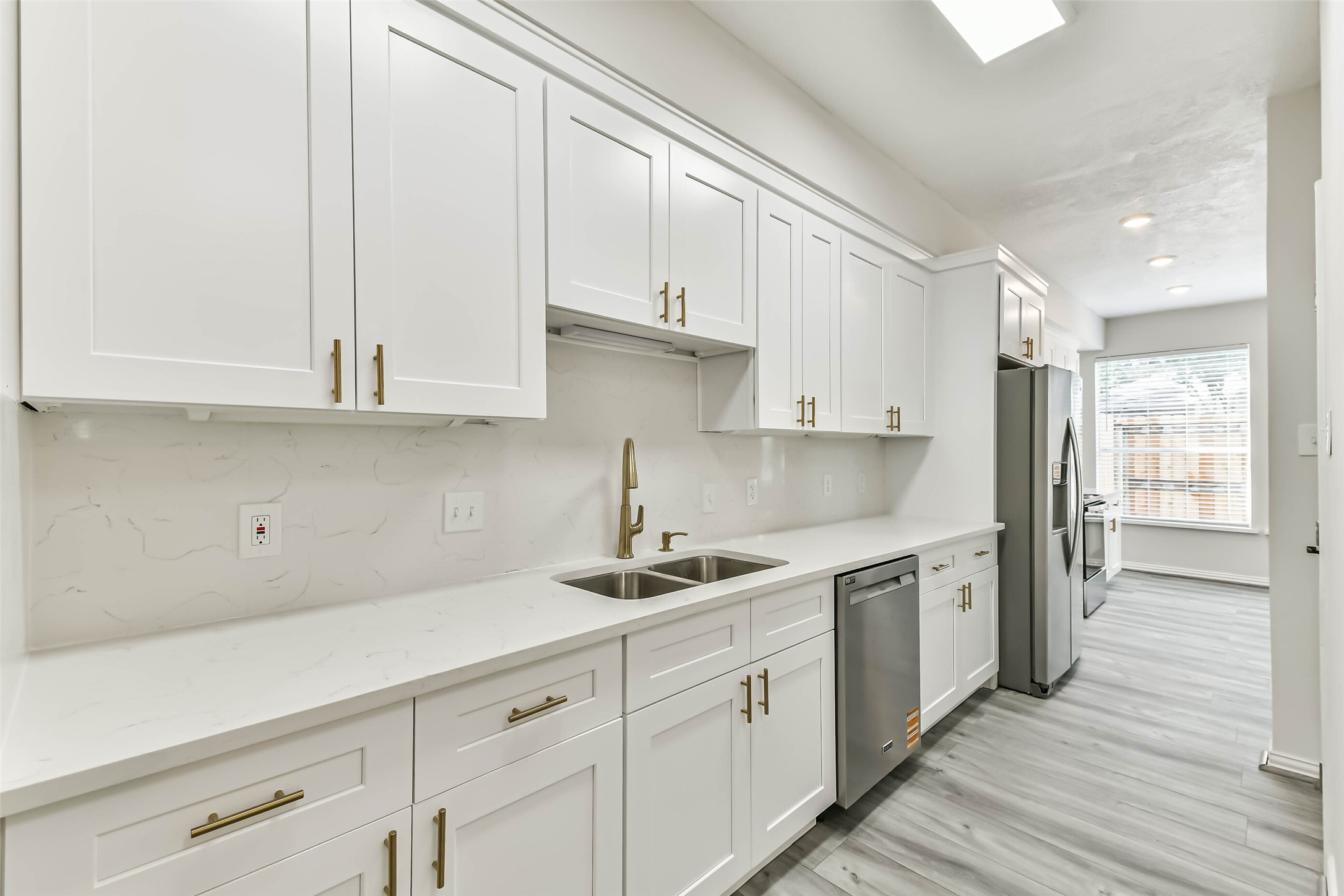 The kitchen was extended for more counter and cabinet space!