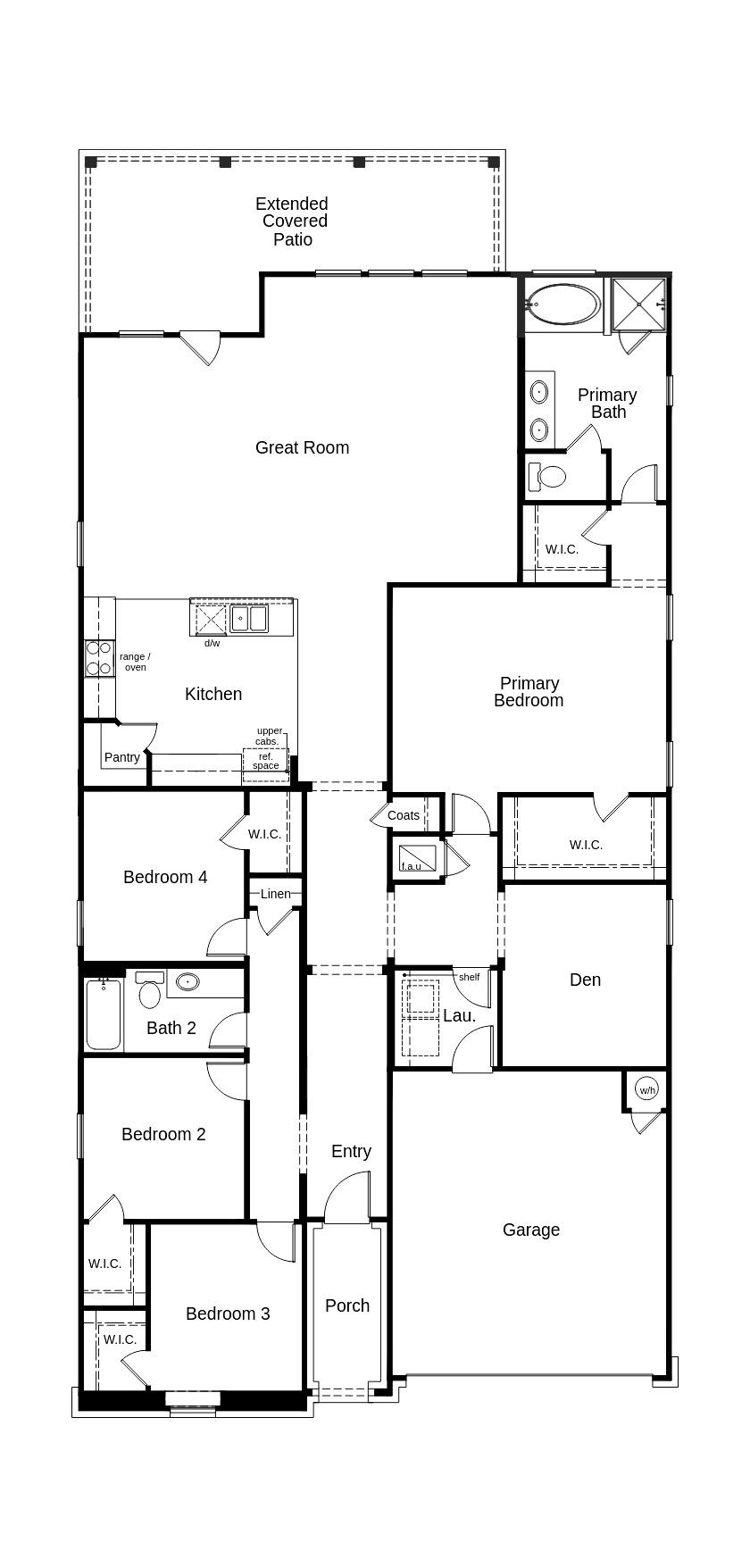 This floor plan features 4 bedrooms, 2 full bathrooms, and over 2,300 square feet of living space. This floor plan features 4 bedrooms, 2 full bathrooms, and over 2,300 square feet of living space.
