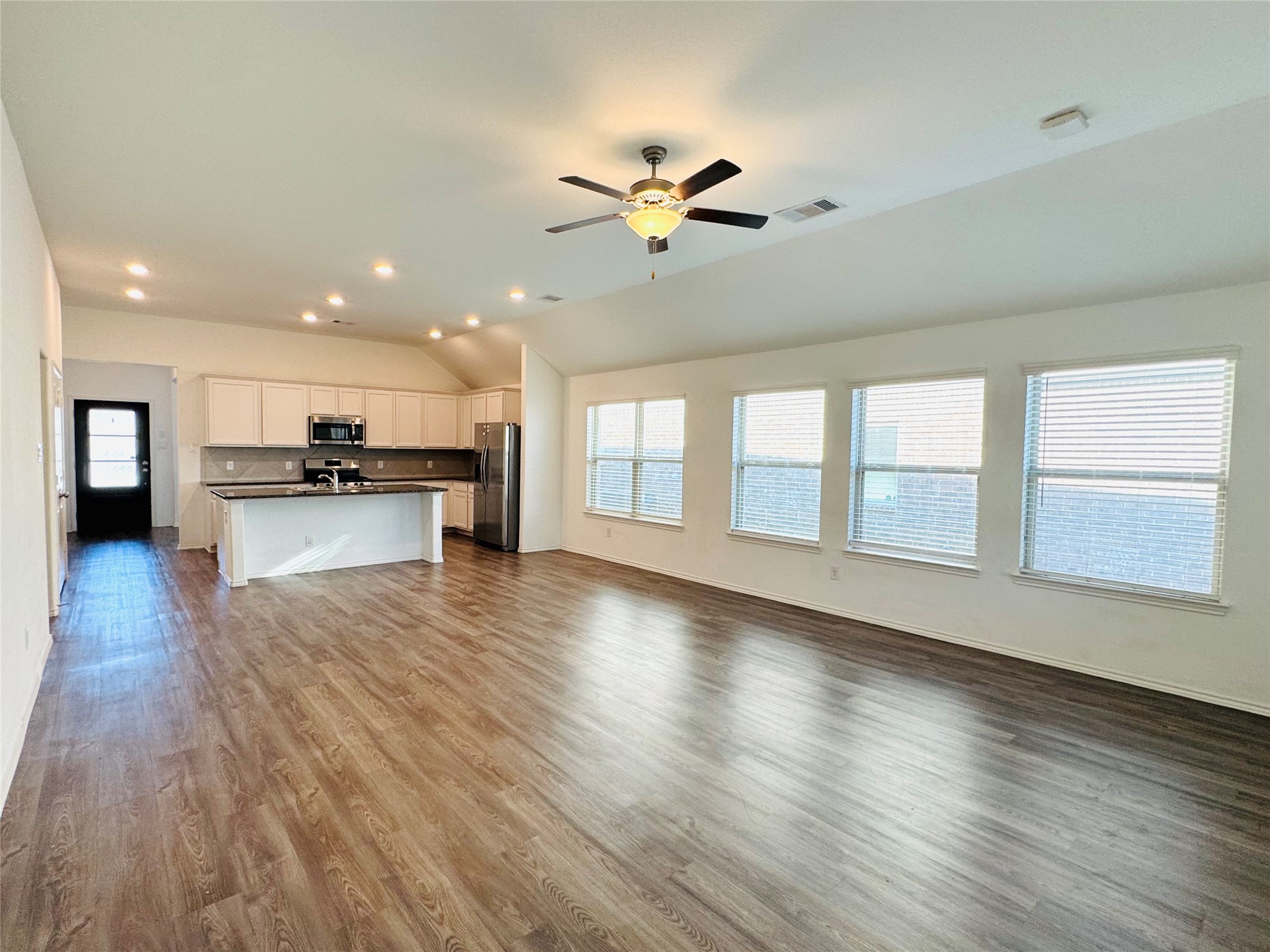 Kitchen open to living room
