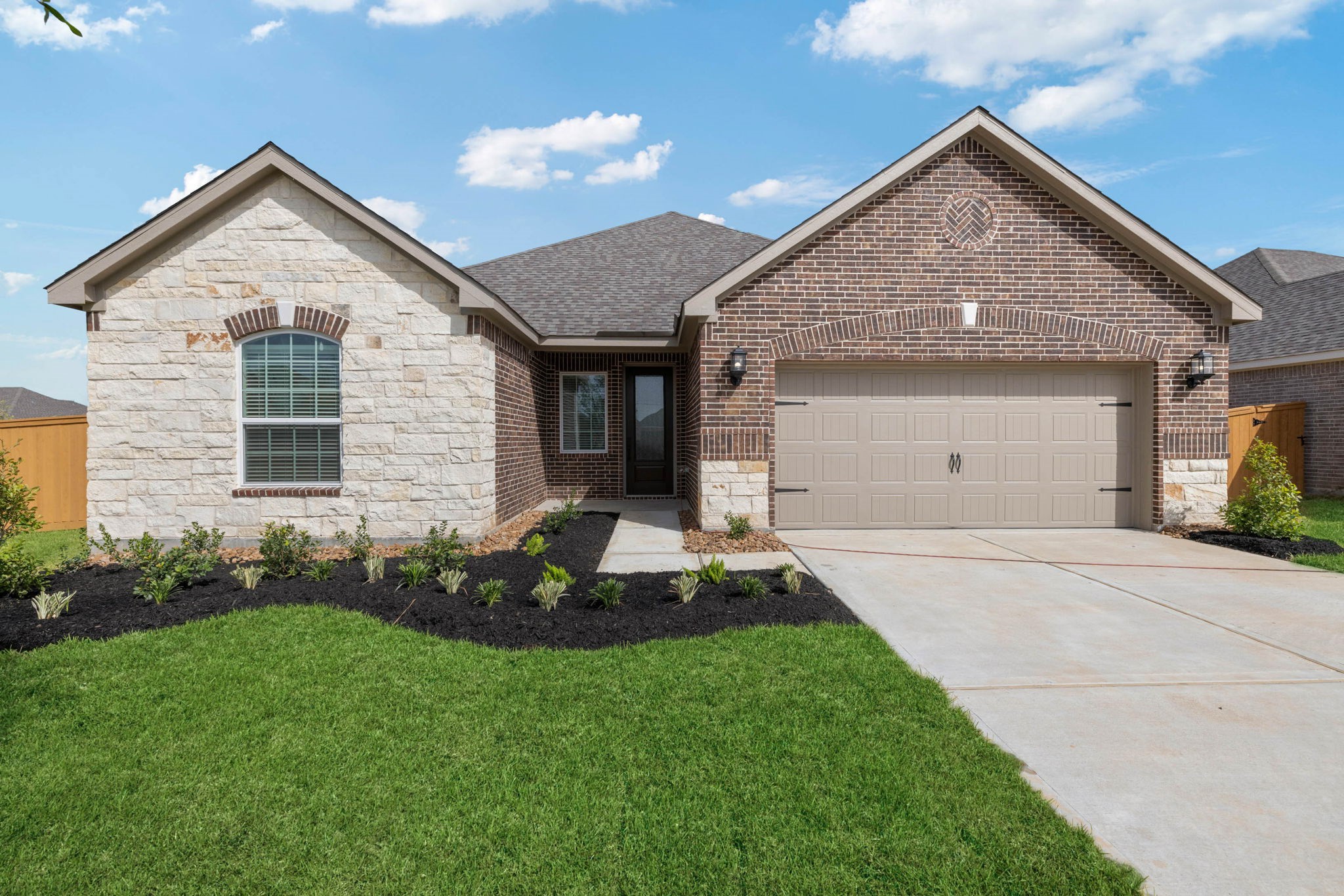 Completed example to be built at 2908 Fair Wind Ln. Example photos may have finishes or features not in home being built. Actual home will not have carpet in bedrooms.