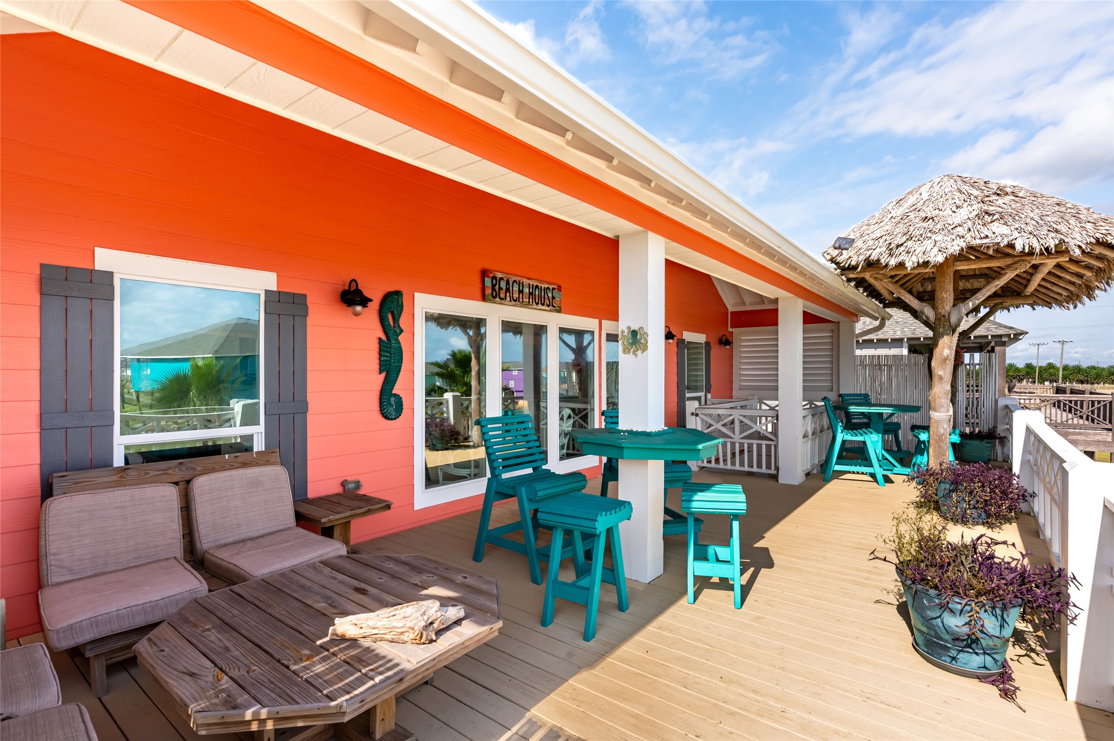Spacious, partially covered deck